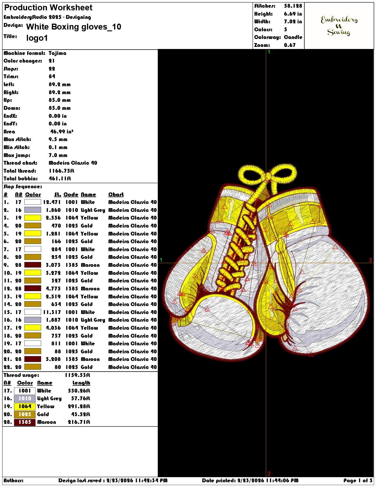 White Boxing gloves  - Elegant embroidery design file-instant download — view 3