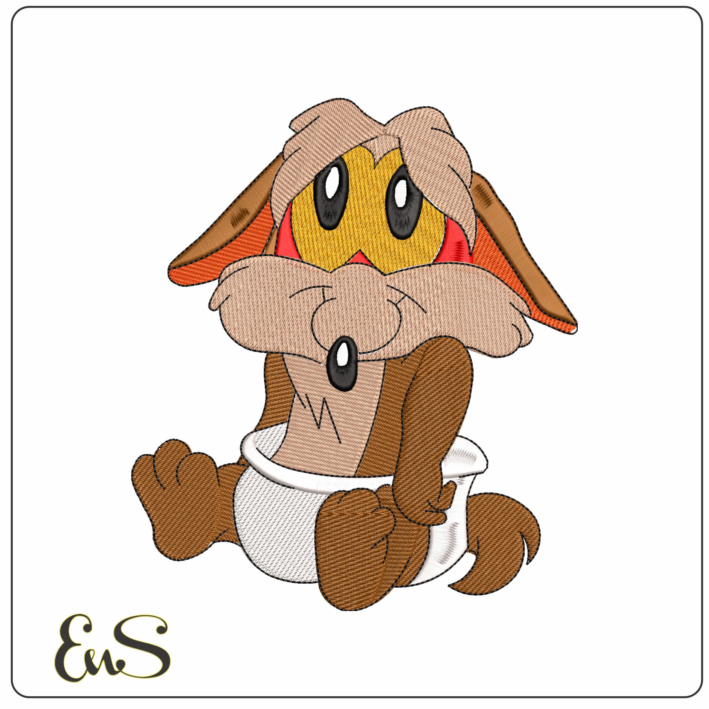 Wile E Coyote Baby Baby Looney Tunes  - Elegant embroidery design file-instant download