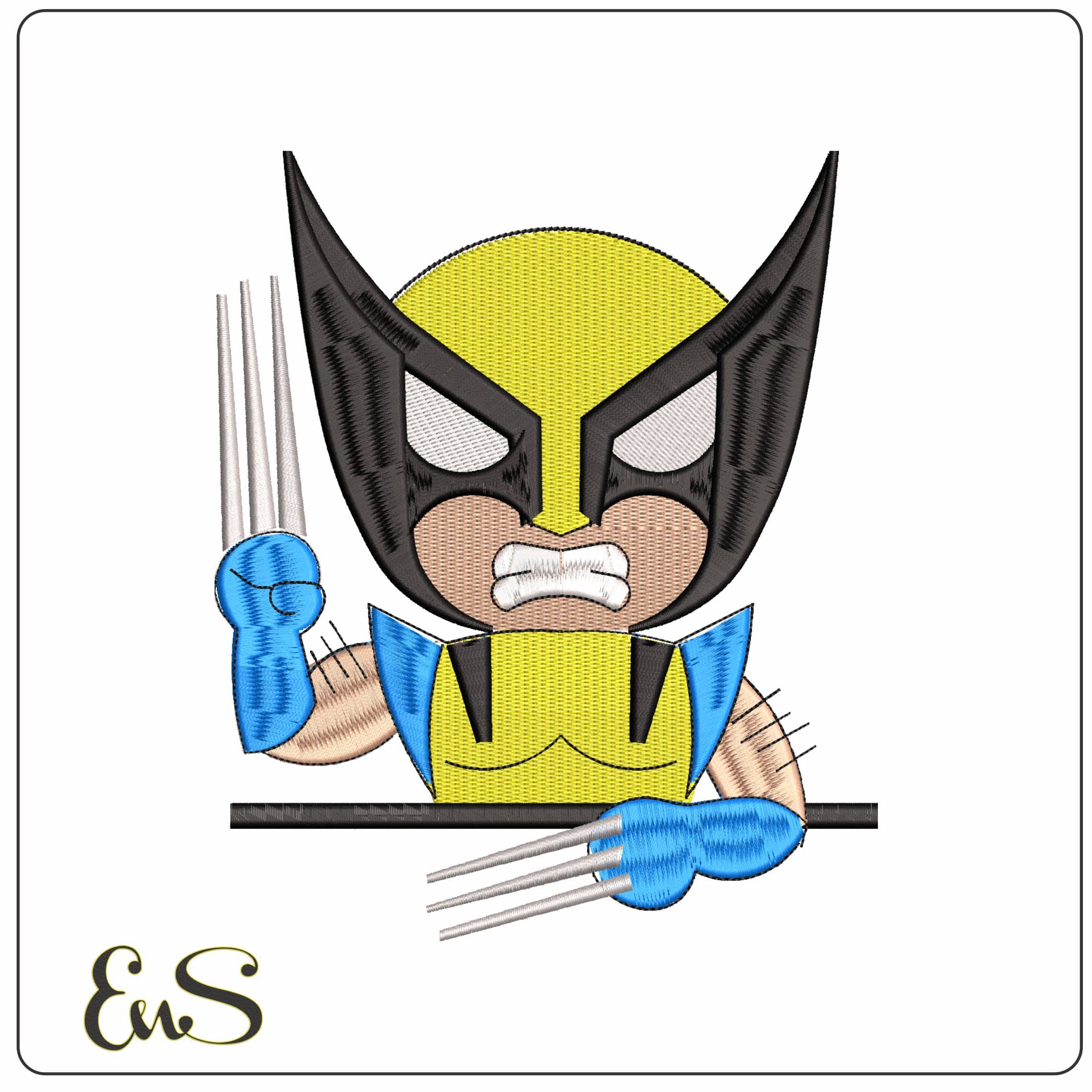Wolverine Chibi Marvel Comic  - Elegant embroidery design file-instant download