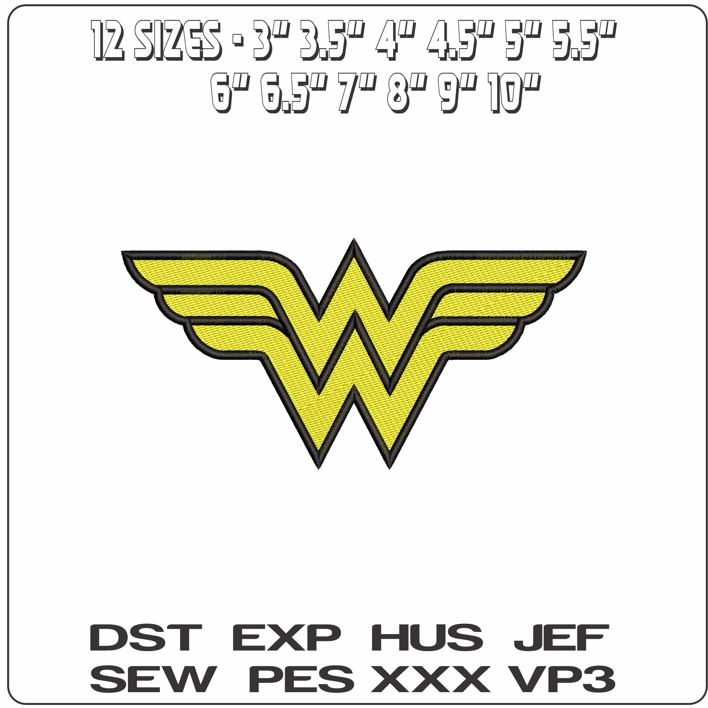 Wonder Woman Logo DC Comic  - Elegant embroidery design file-instant download — view 2