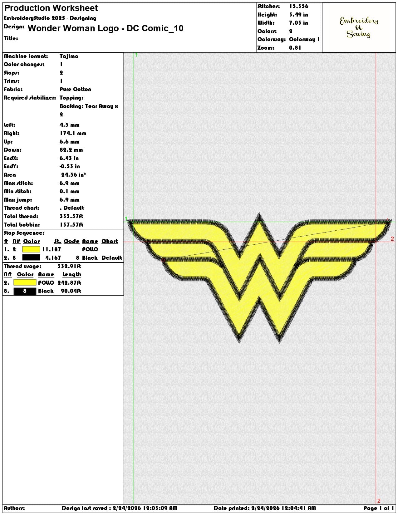 Wonder Woman Logo DC Comic  - Elegant embroidery design file-instant download — view 3