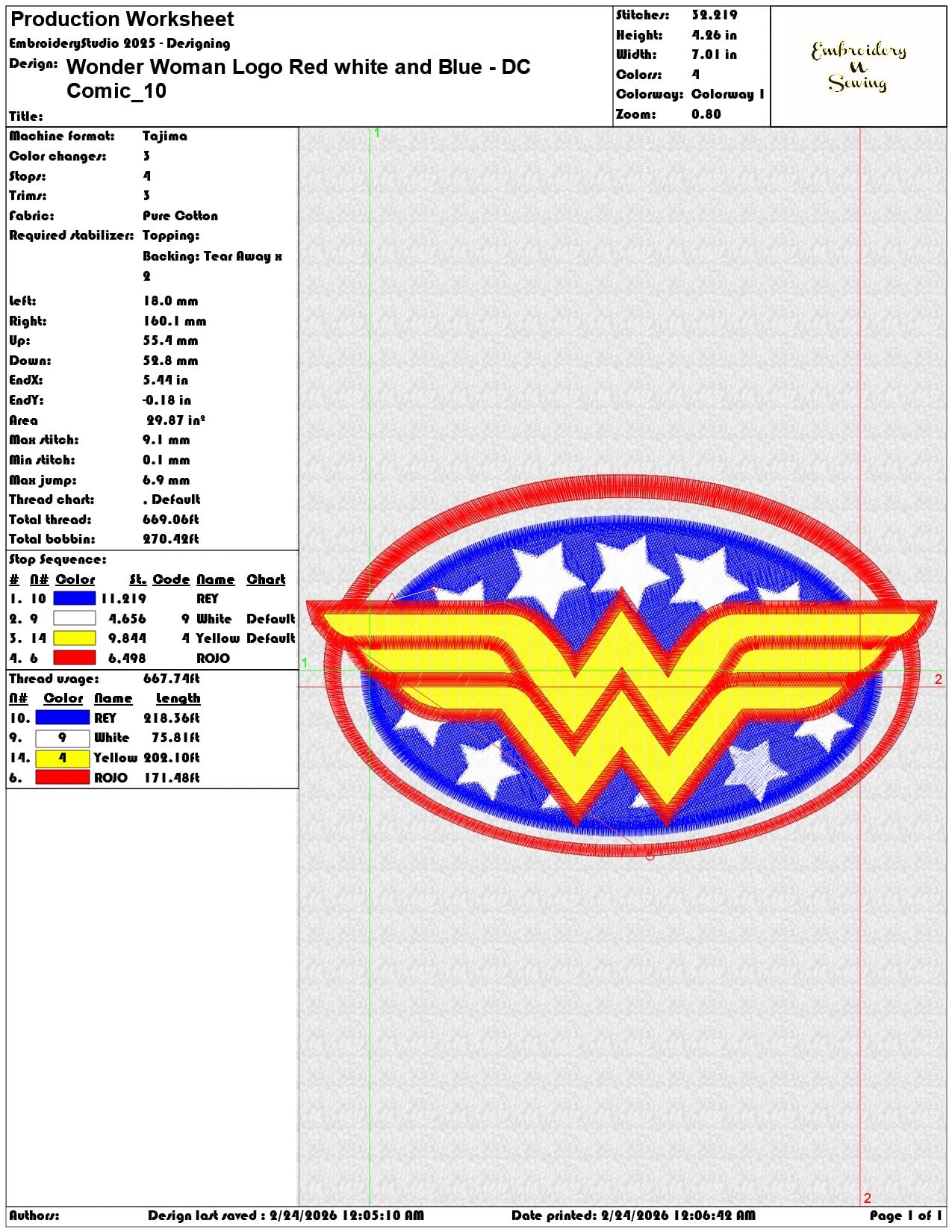 Wonder Woman Logo Red white and Blue DC Comic  - Elegant embroidery design file-instant download — view 3