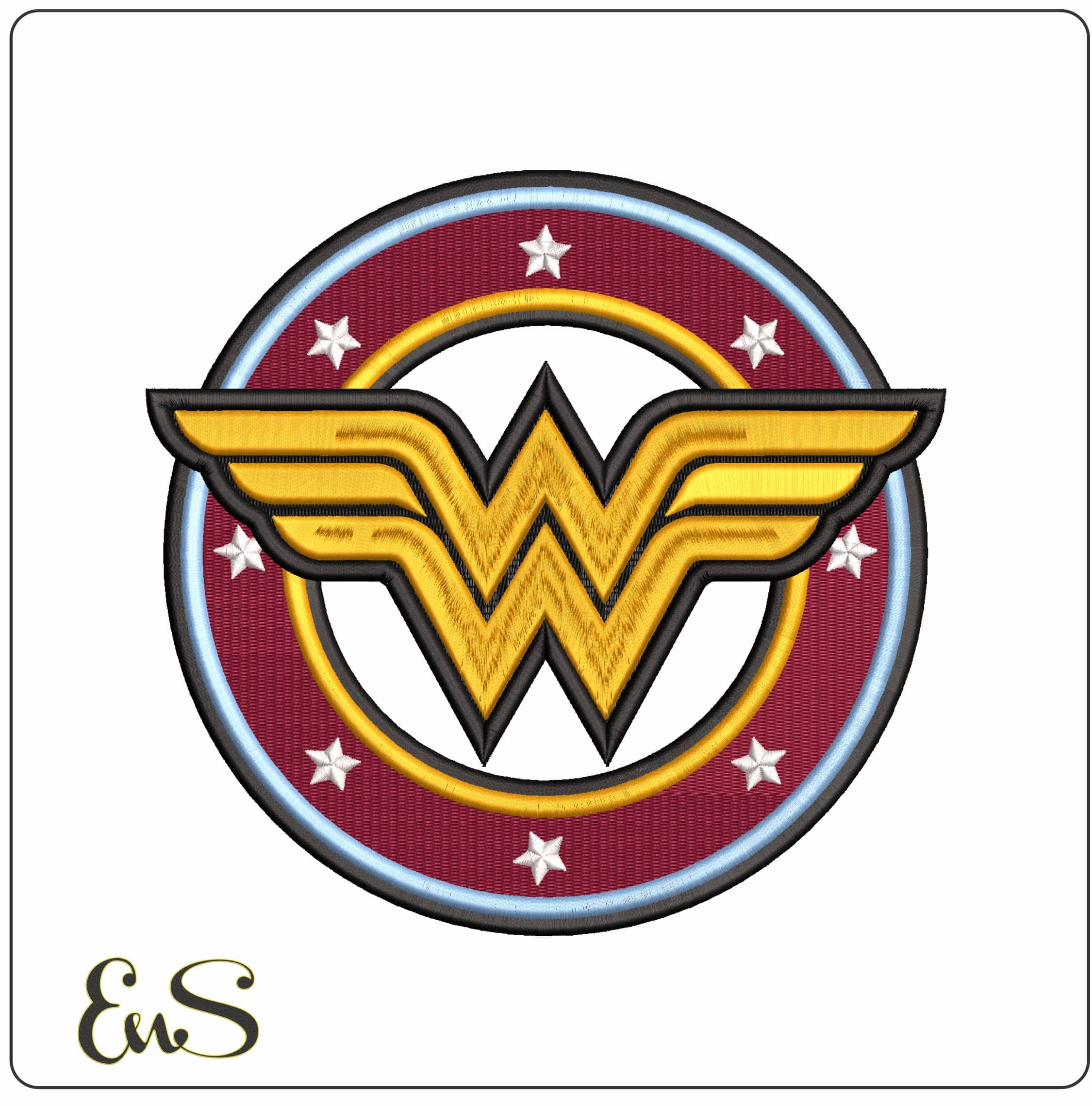 Wonder Woman WW Emblem DC Comics  - Elegant embroidery design file-instant download