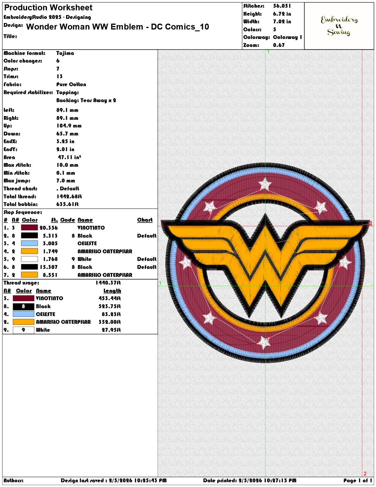 Wonder Woman WW Emblem DC Comics  - Elegant embroidery design file-instant download — view 3