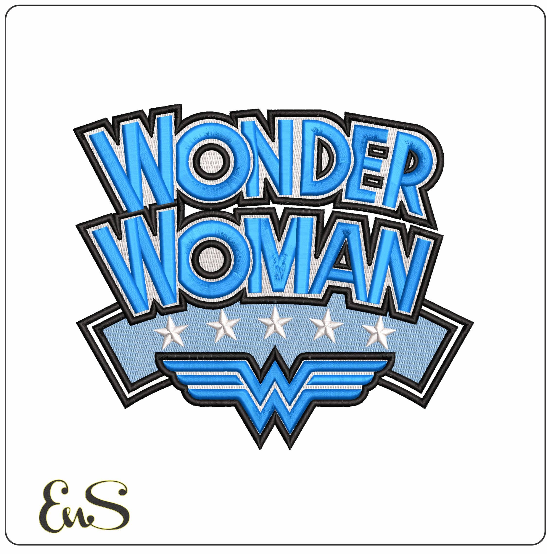 Wonder Woman WW Sign DC Comics  - Elegant embroidery design file-instant download