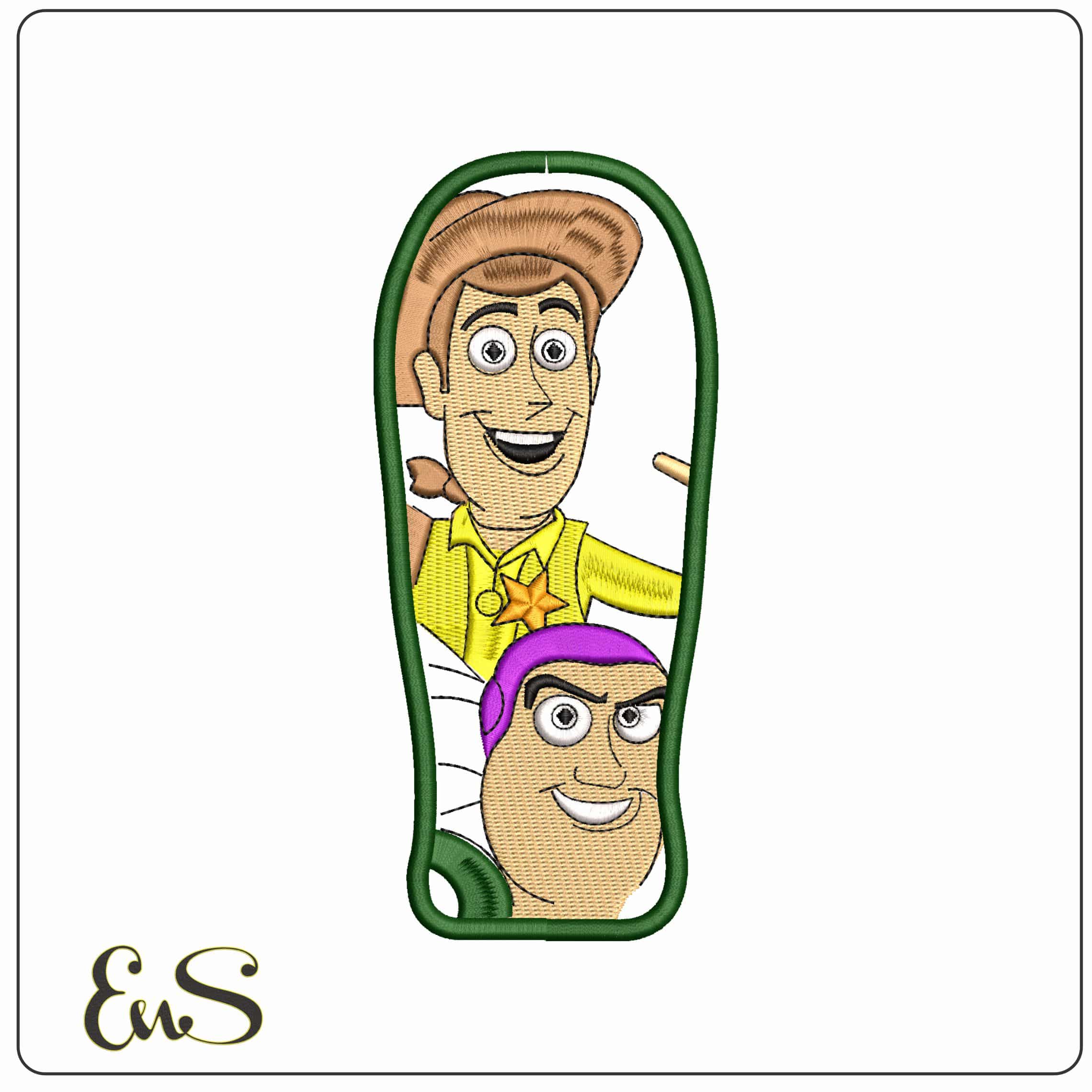 Woody and Buzz in bubble  - Elegant embroidery design file-instant download