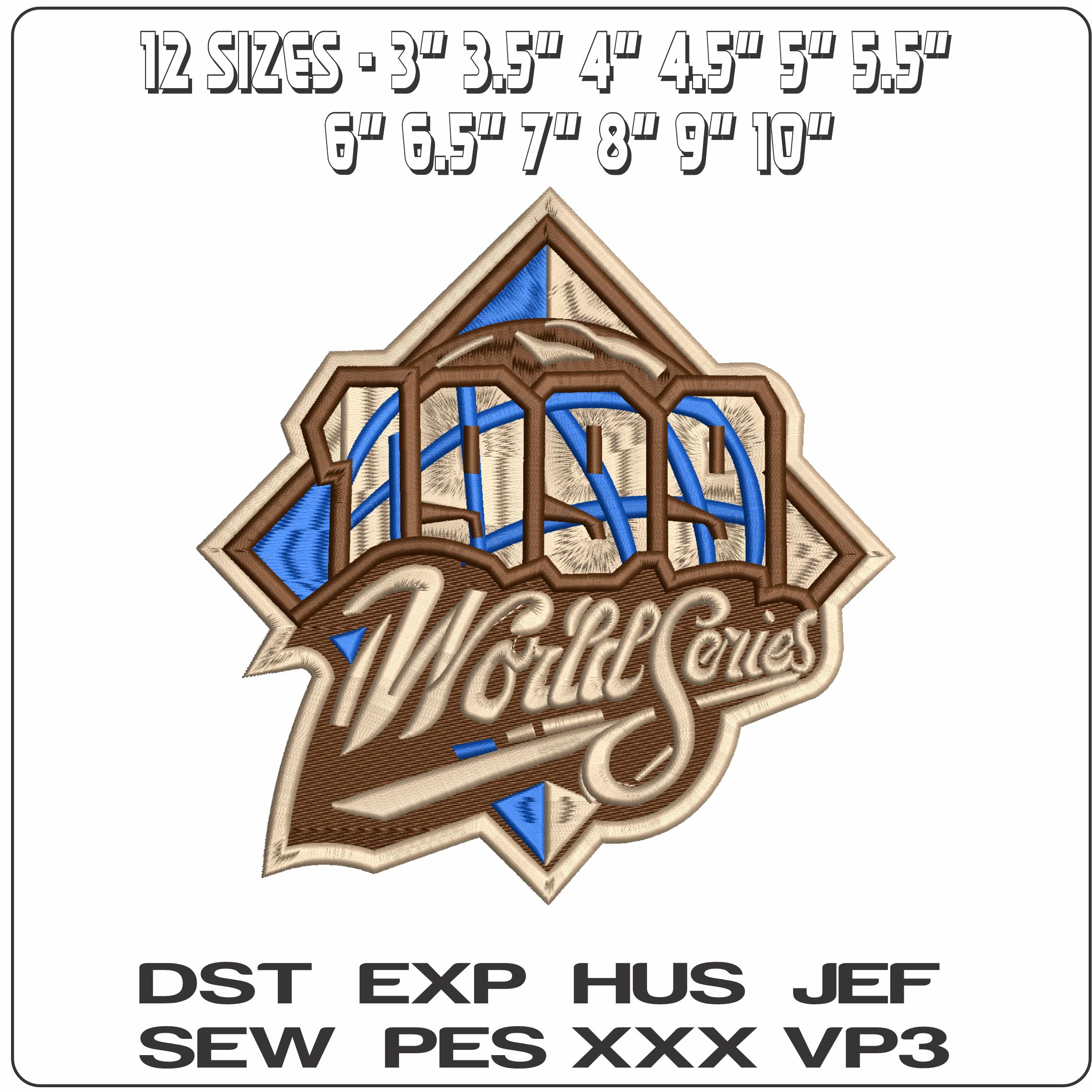 World Series 1999 MLB  - Elegant embroidery design file-instant download — view 2