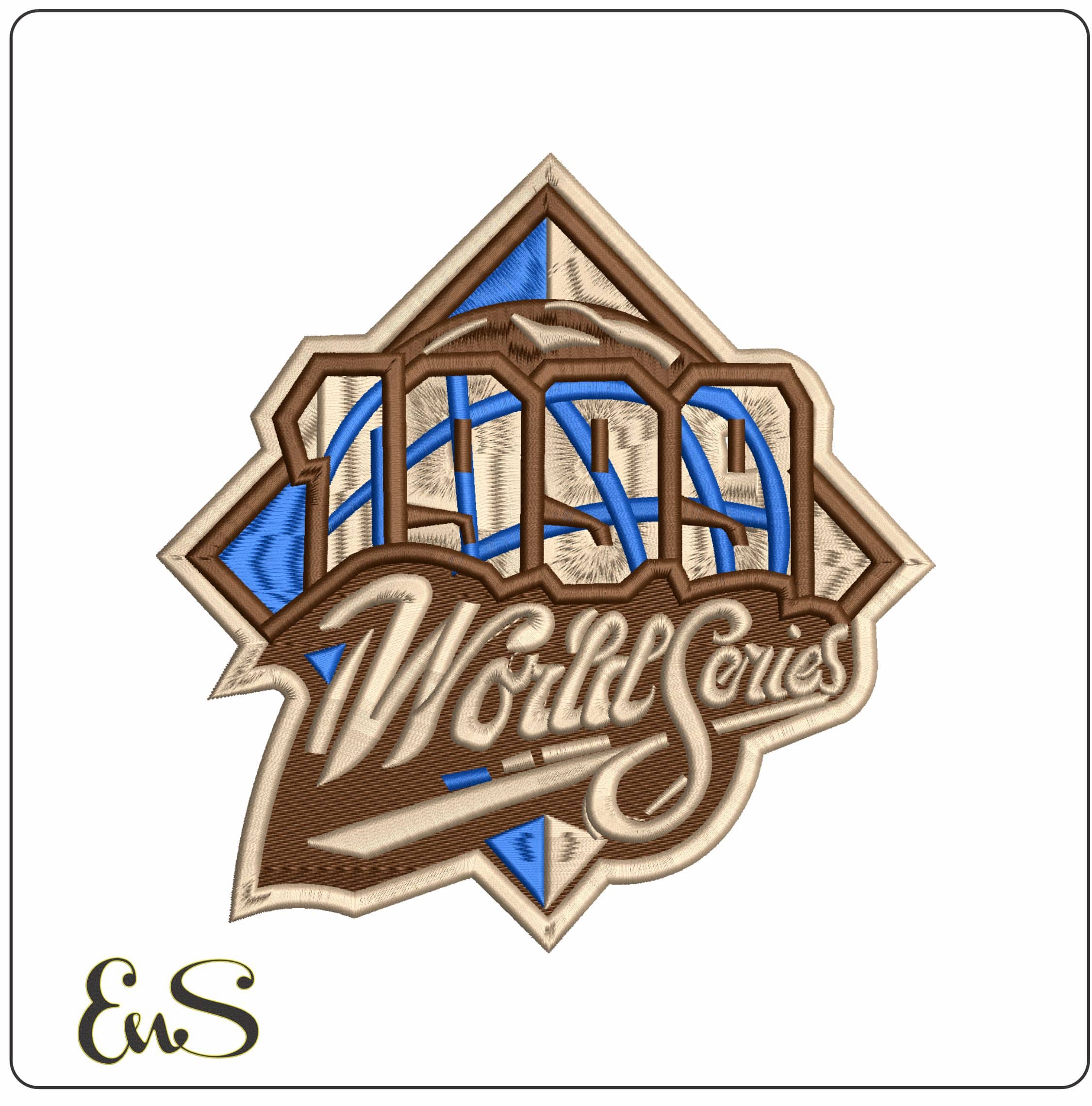 World Series 1999 MLB  - Elegant embroidery design file-instant download