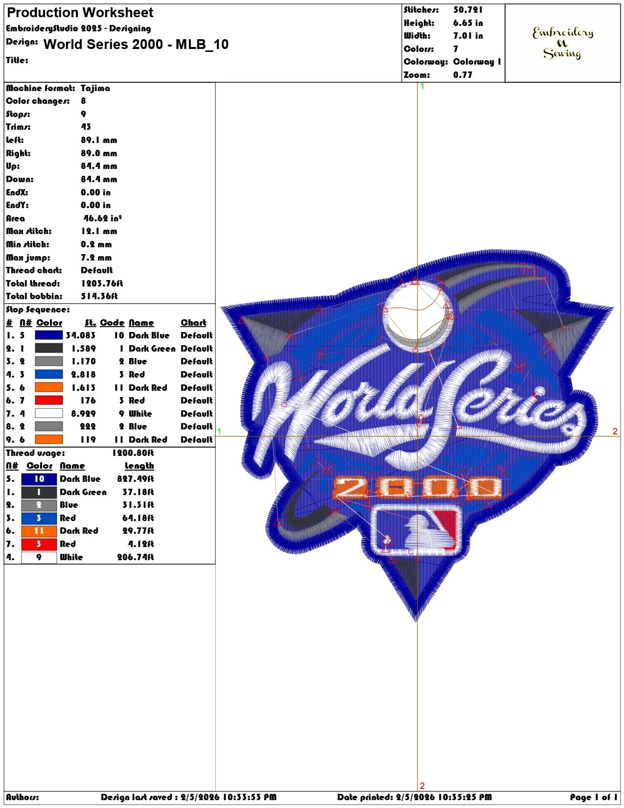 World Series 2000 MLB   - Elegant embroidery design file-instant download — view 3