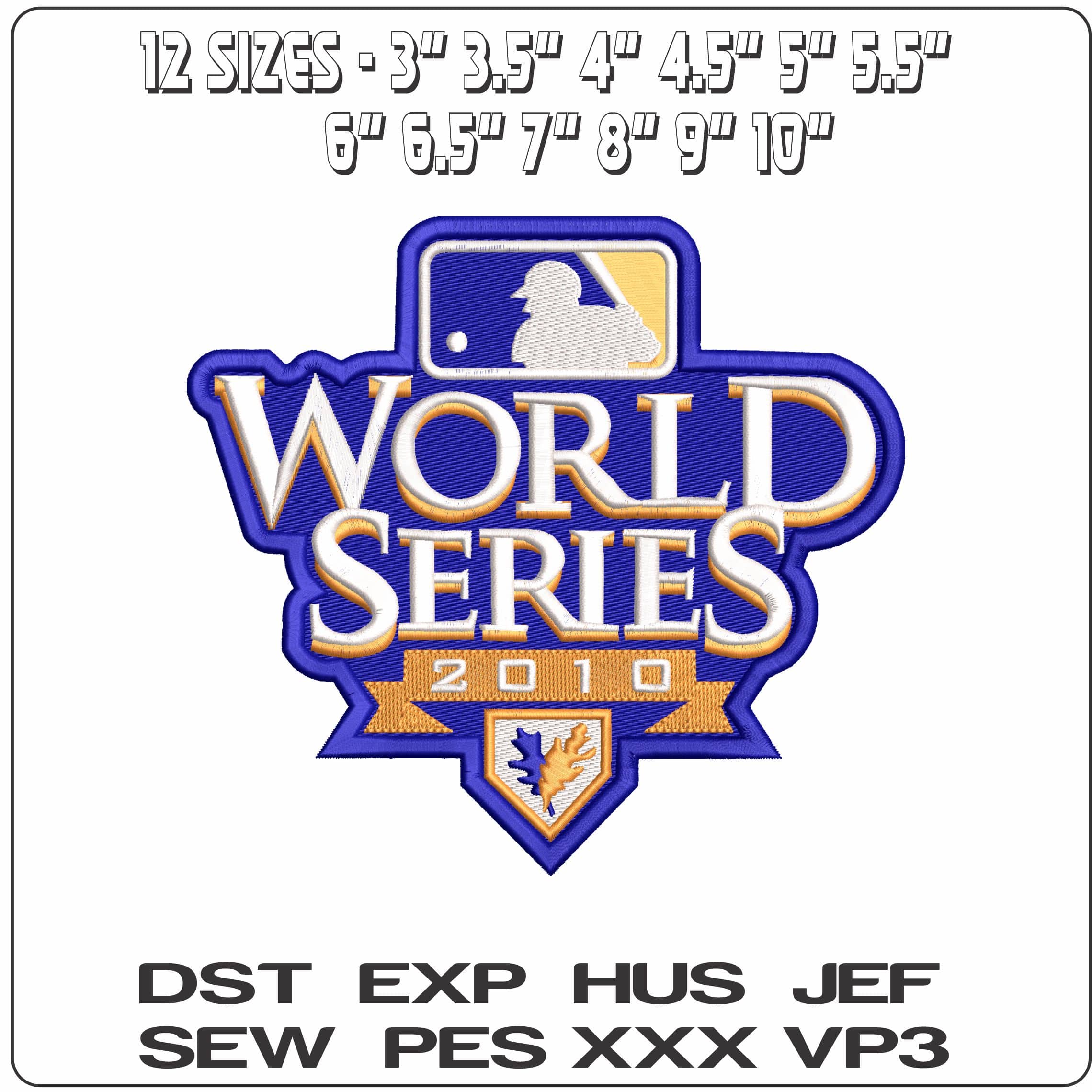 World Series 2010 MLB   - Elegant embroidery design file-instant download — view 2