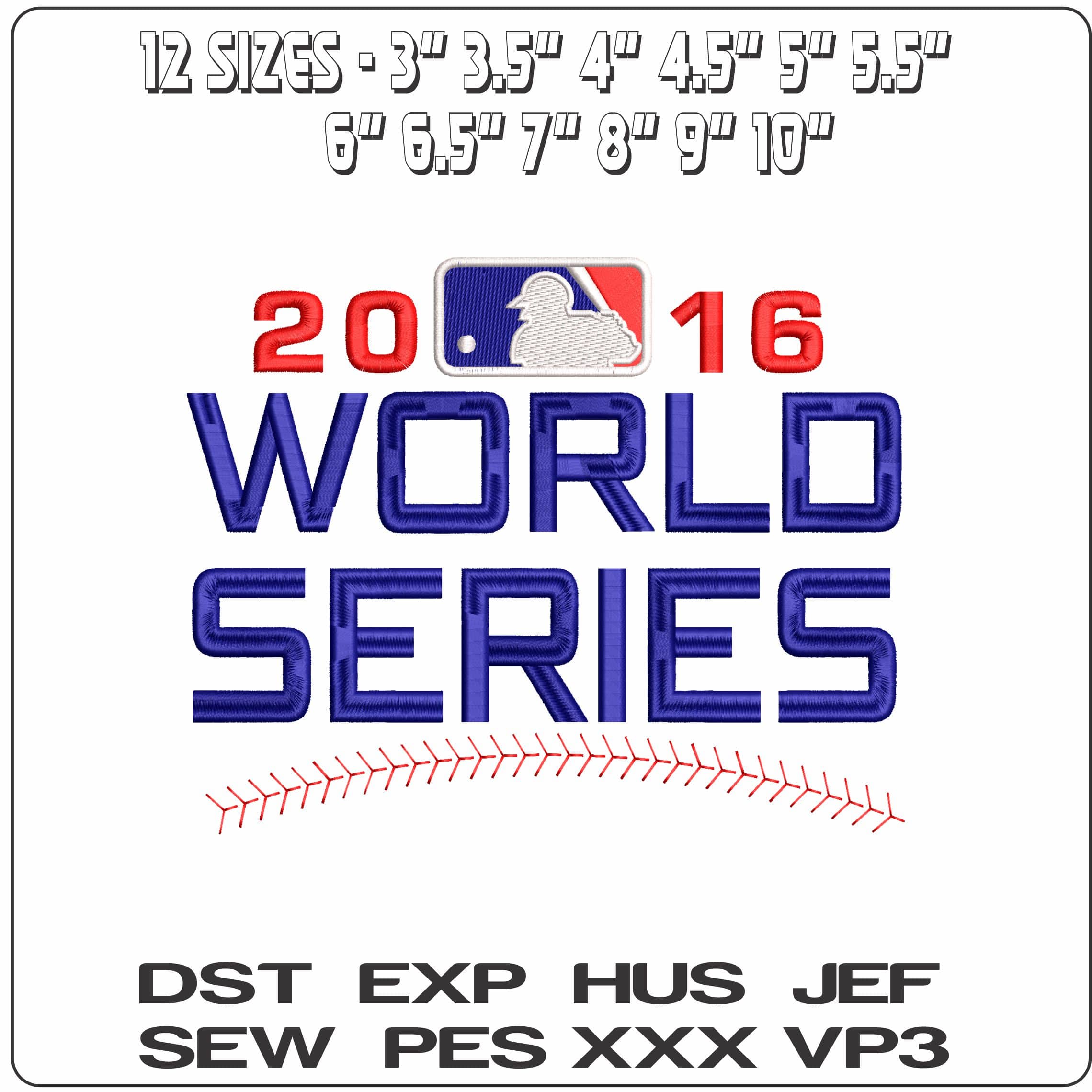 WORLD SERIES 2016   - Elegant embroidery design file-instant download — view 2