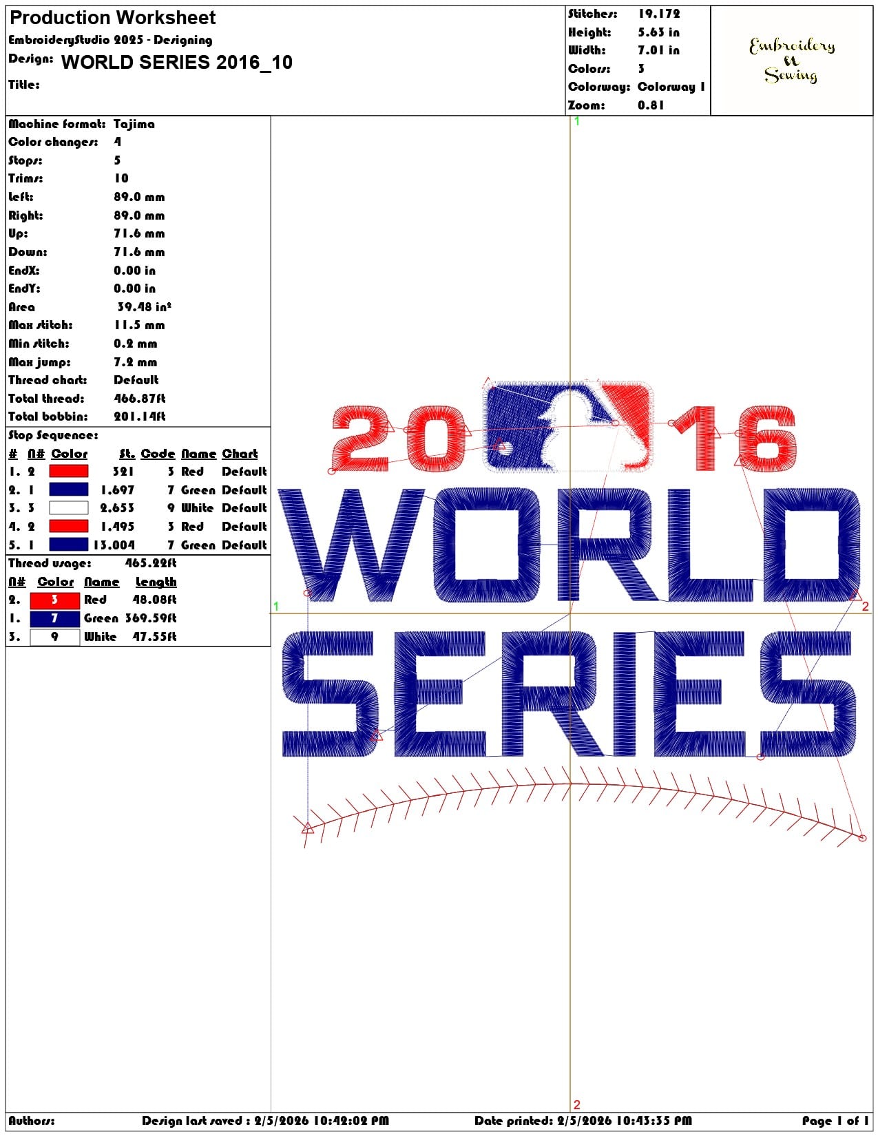WORLD SERIES 2016   - Elegant embroidery design file-instant download — view 3