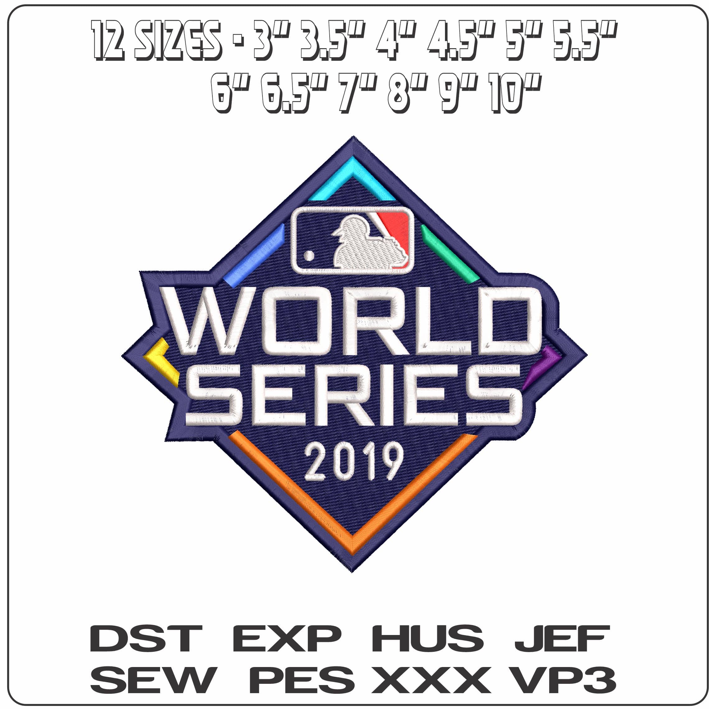 World Series 2019 MLB   - Elegant embroidery design file-instant download — view 2
