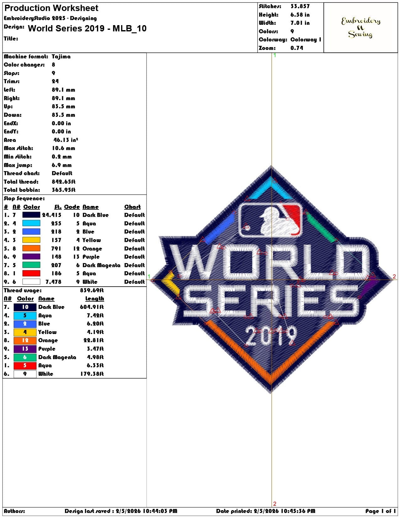 World Series 2019 MLB   - Elegant embroidery design file-instant download — view 3