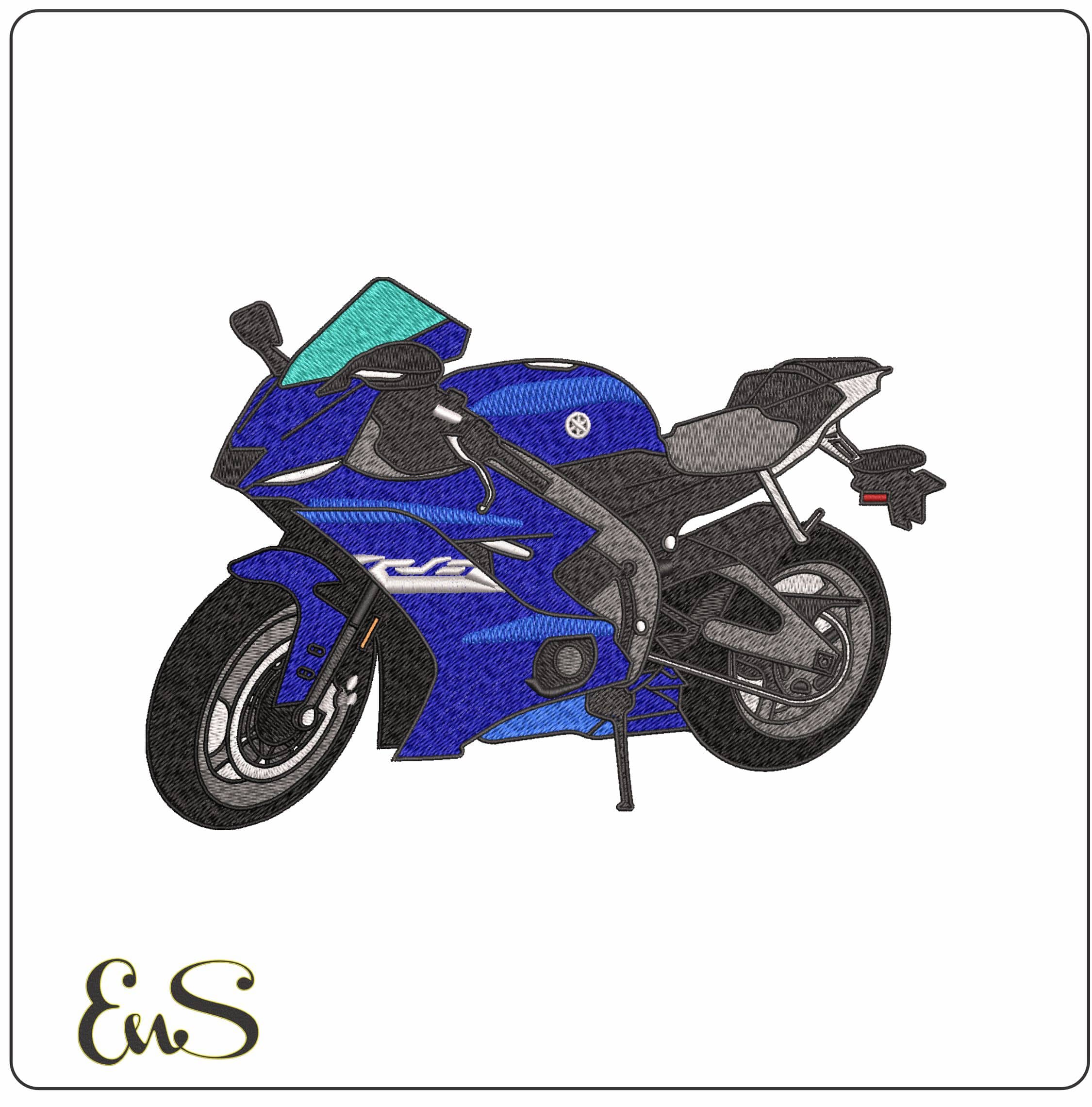 Yahama R6 Motorbike   - Elegant embroidery design file-instant download