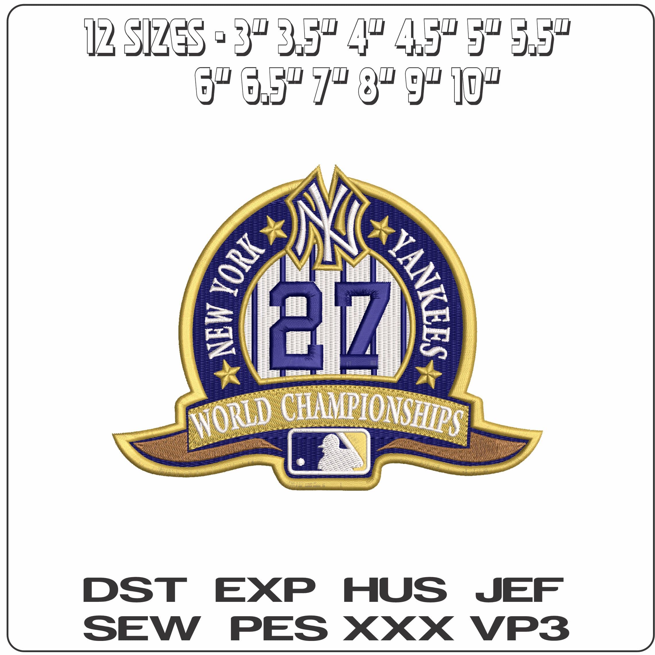 YANKEES 27   - Elegant embroidery design file-instant download — view 2