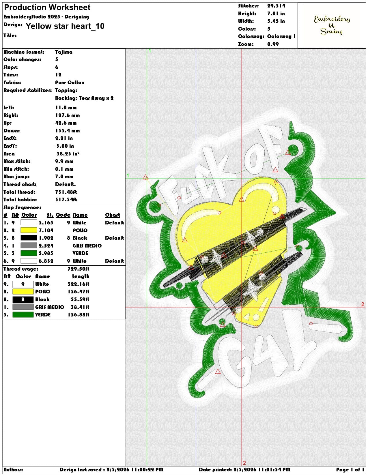 Yellow star heart   - Elegant embroidery design file-instant download — view 3