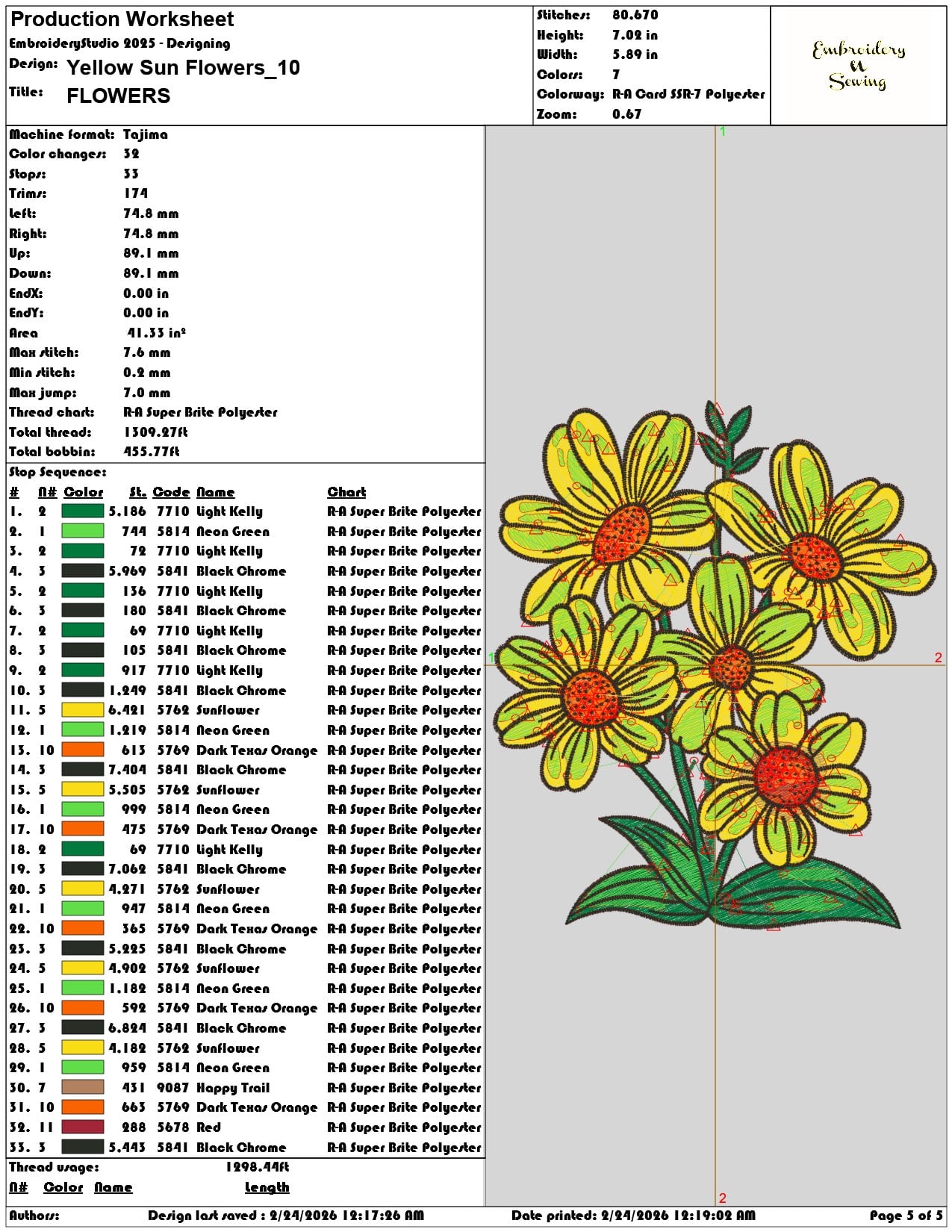 Yellow Sun Flowers   - Elegant embroidery design file-instant download — view 3