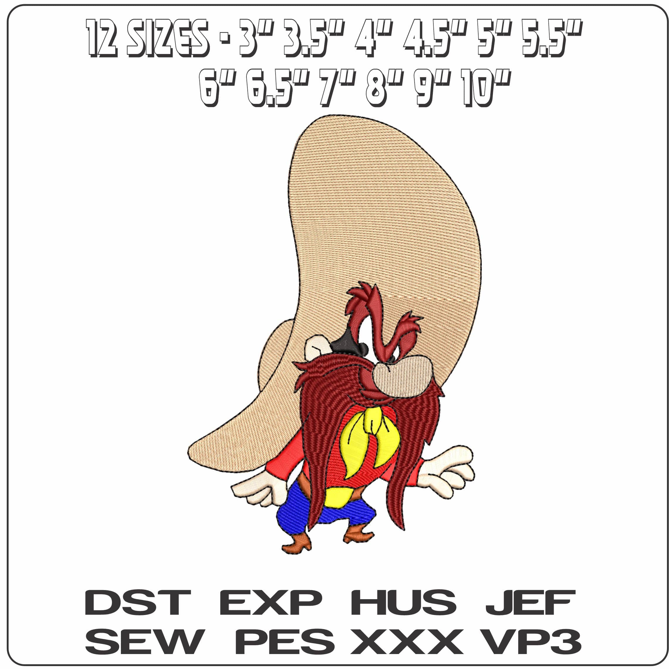 Yosemite Sam Looney Tunes   - Elegant embroidery design file-instant download — view 2