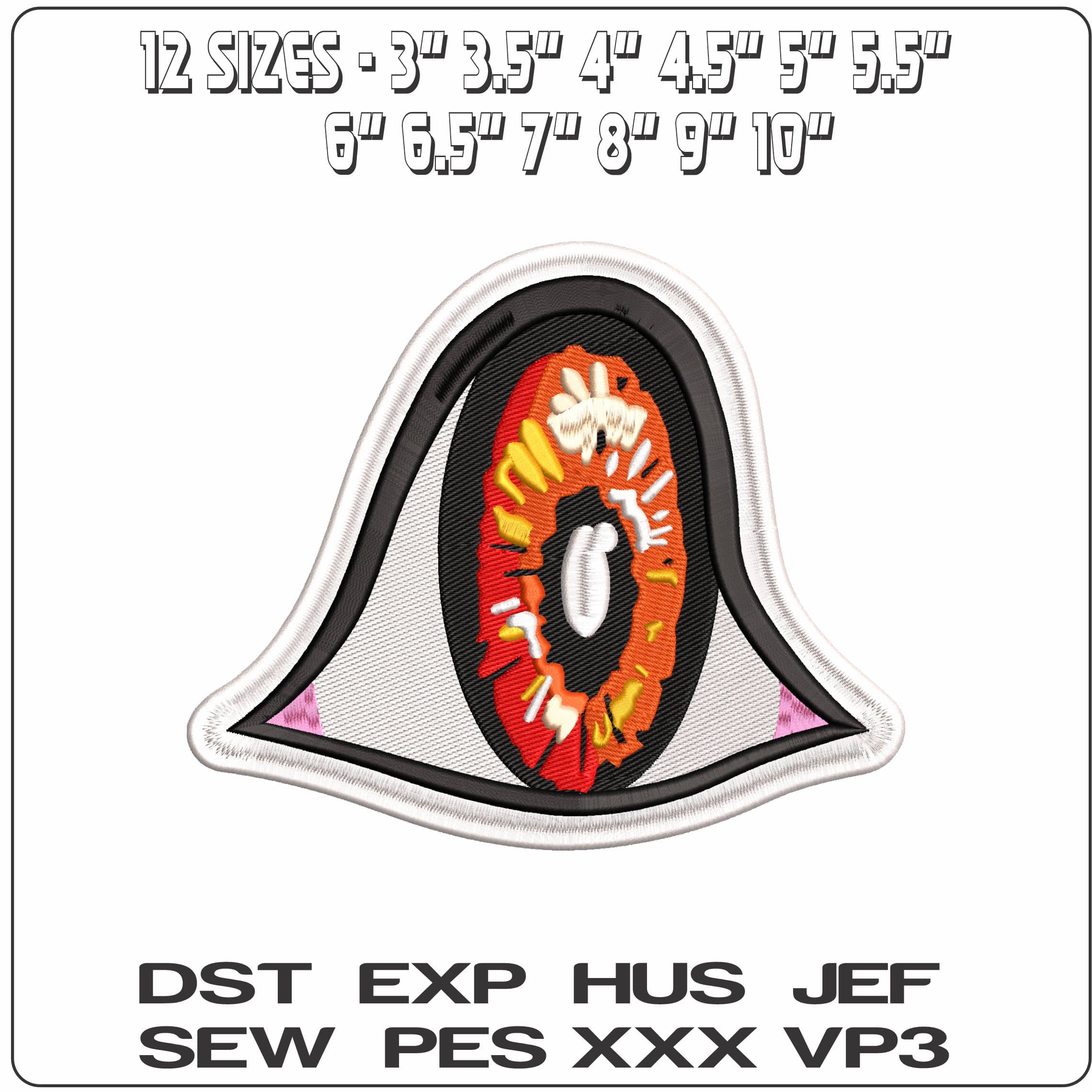 Zombie Bloodshot Eye   - Elegant embroidery design file-instant download — view 2