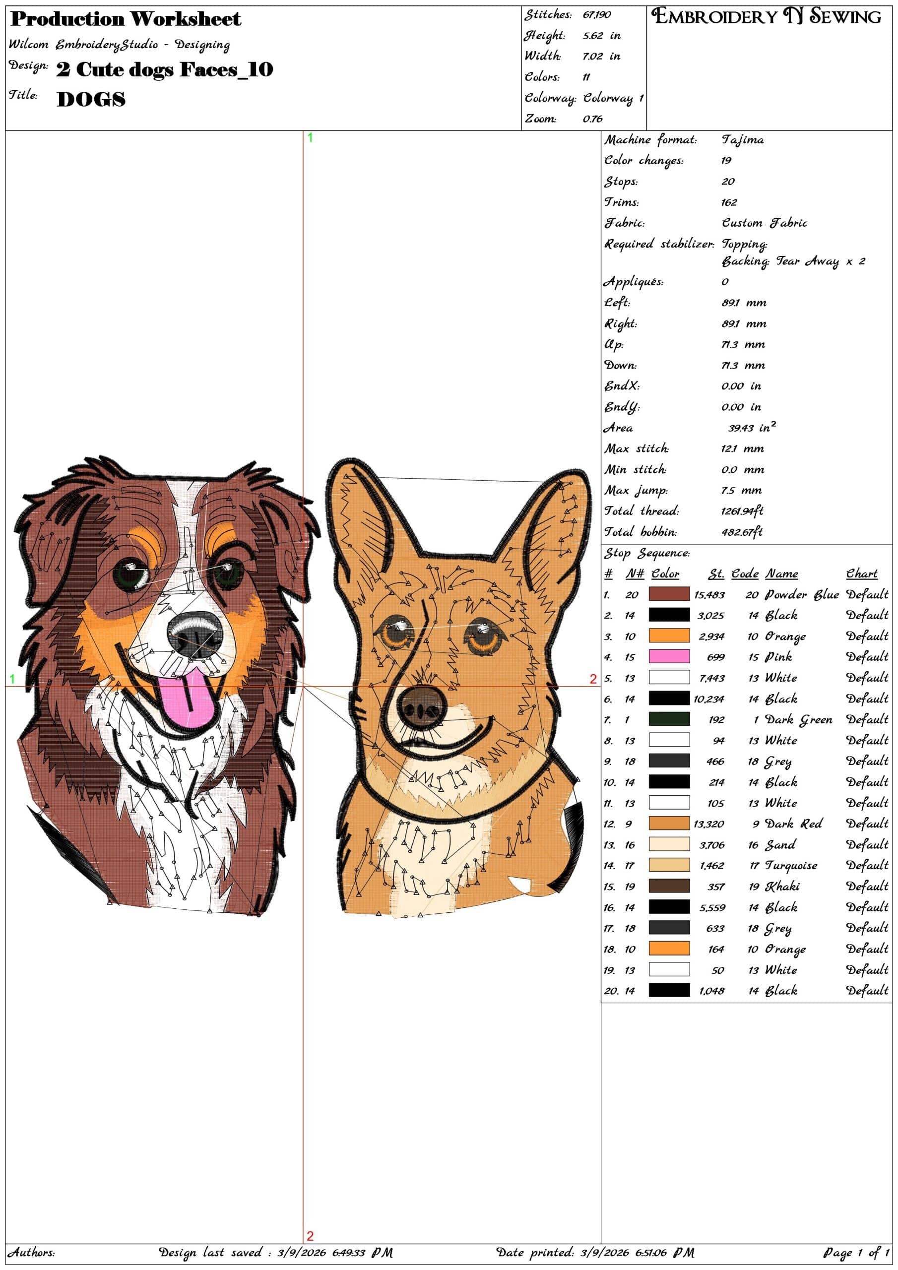 2 Cute dogs Faces   - Elegant embroidery design file-instant download — view 3