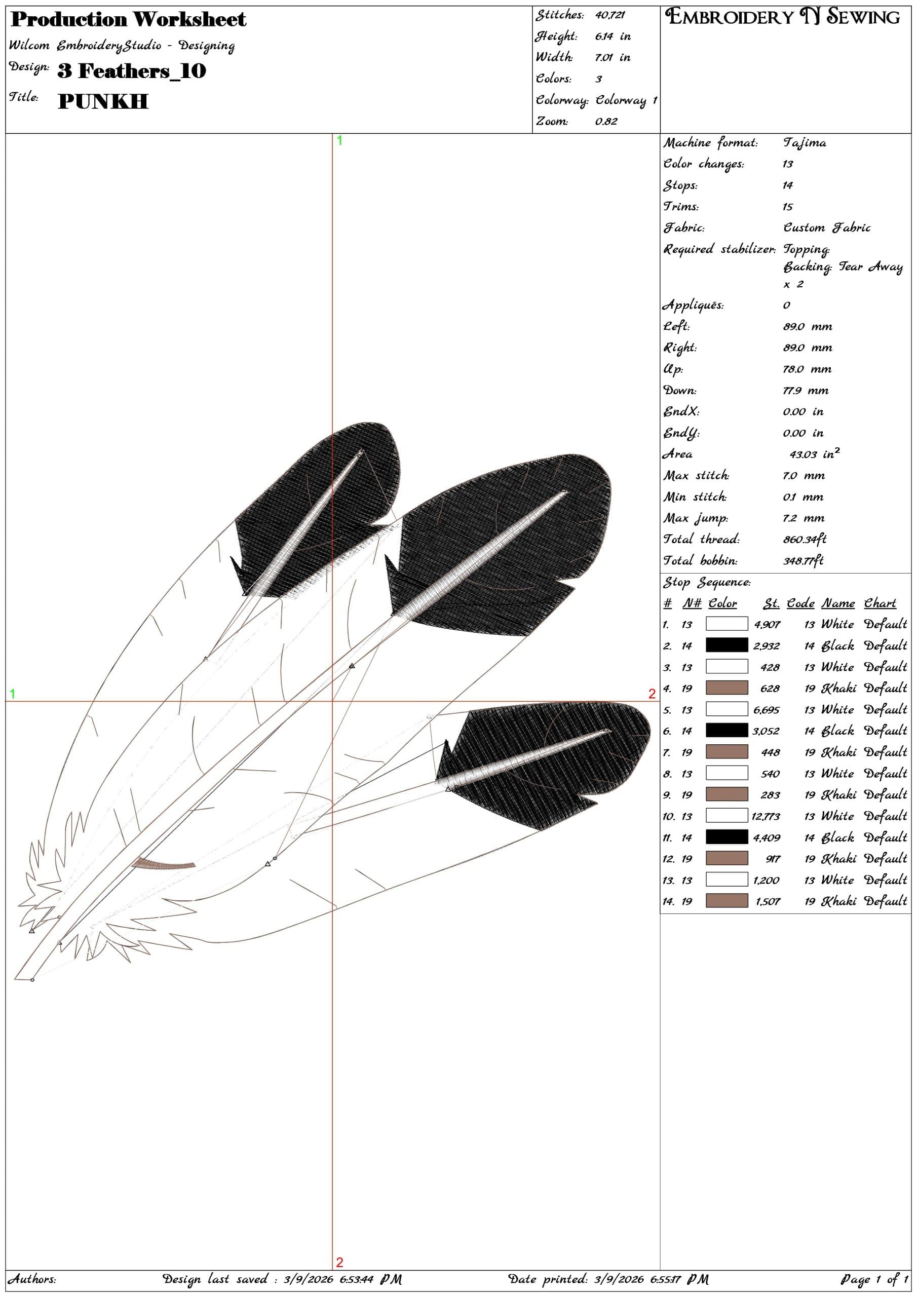 3 Feathers   - Elegant embroidery design file-instant download — view 3