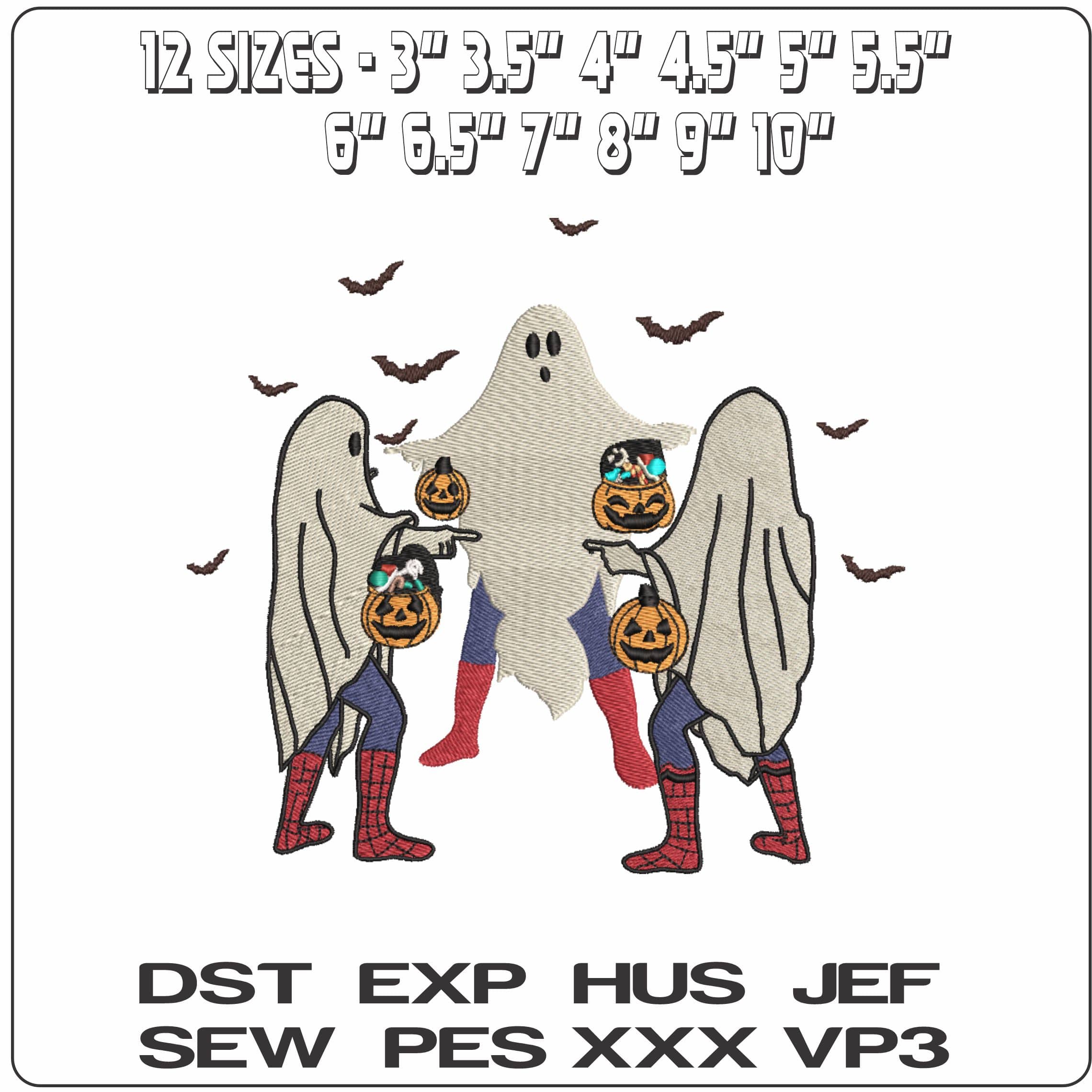 3 Spiderman Ghost Halloween   - Elegant embroidery design file-instant download — view 2