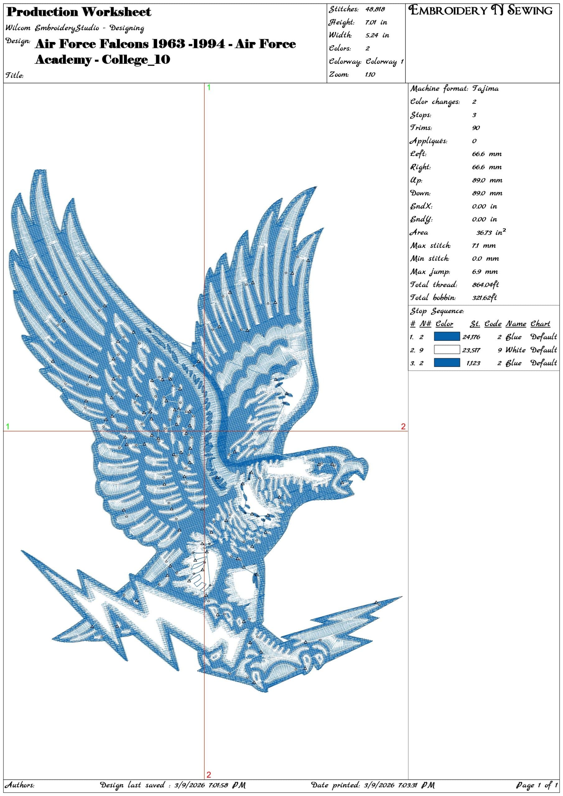 Air Force Falcons 1963 1994 Air Force Academy College    - Elegant embroidery design file-instant download — view 3