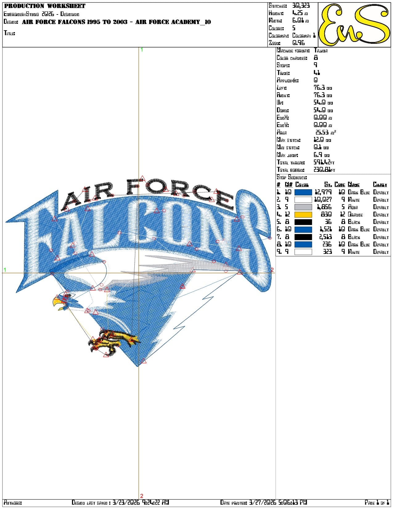 Air Force Falcons 1995 to 2003 Air Force Academy    - Elegant embroidery design file-instant download — view 3