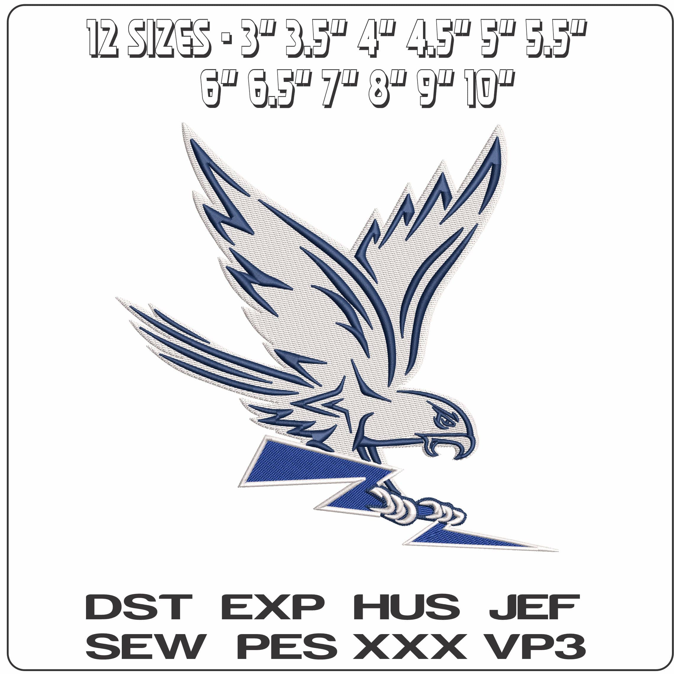 Air Force Falcons Secondary Air Force Academy    - Elegant embroidery design file-instant download — view 2