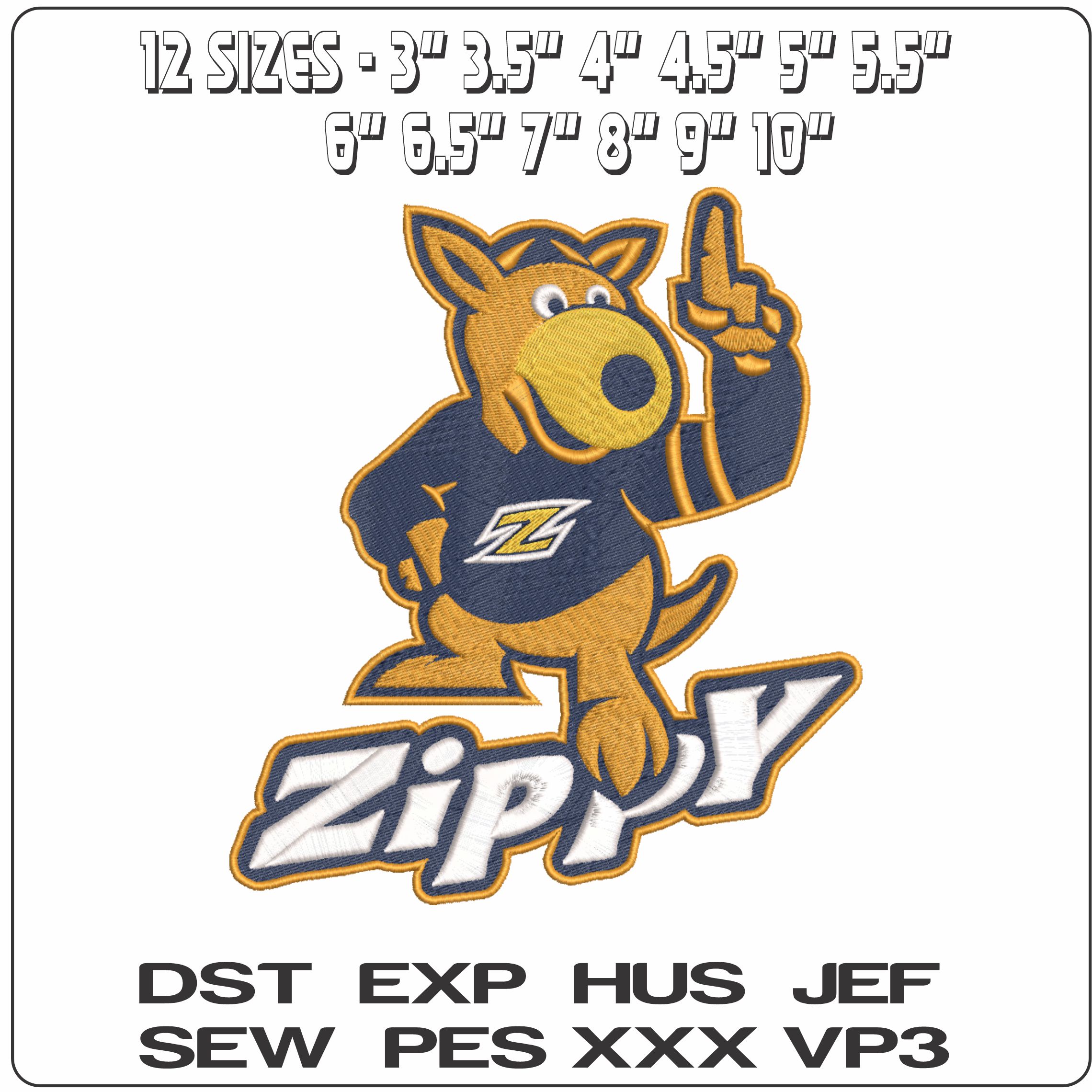 Akron Zip Mascot Zippy University of Akron    - Elegant embroidery design file-instant download — view 2