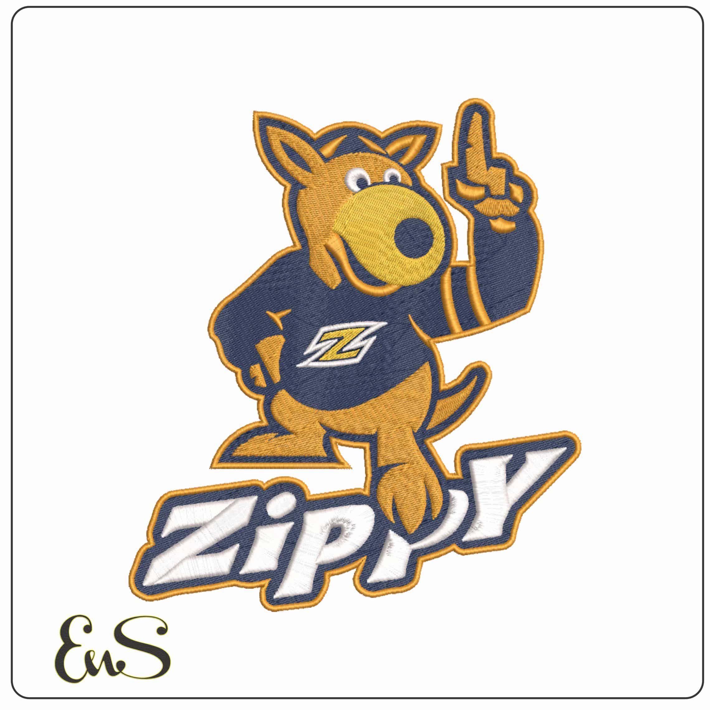 Akron Zip Mascot Zippy University of Akron    - Elegant embroidery design file-instant download