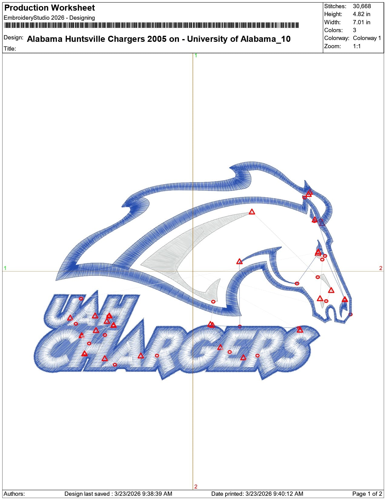 Alabama Huntsville Chargers 2005 on University of Alabama    - Elegant embroidery design file-instant download — view 3