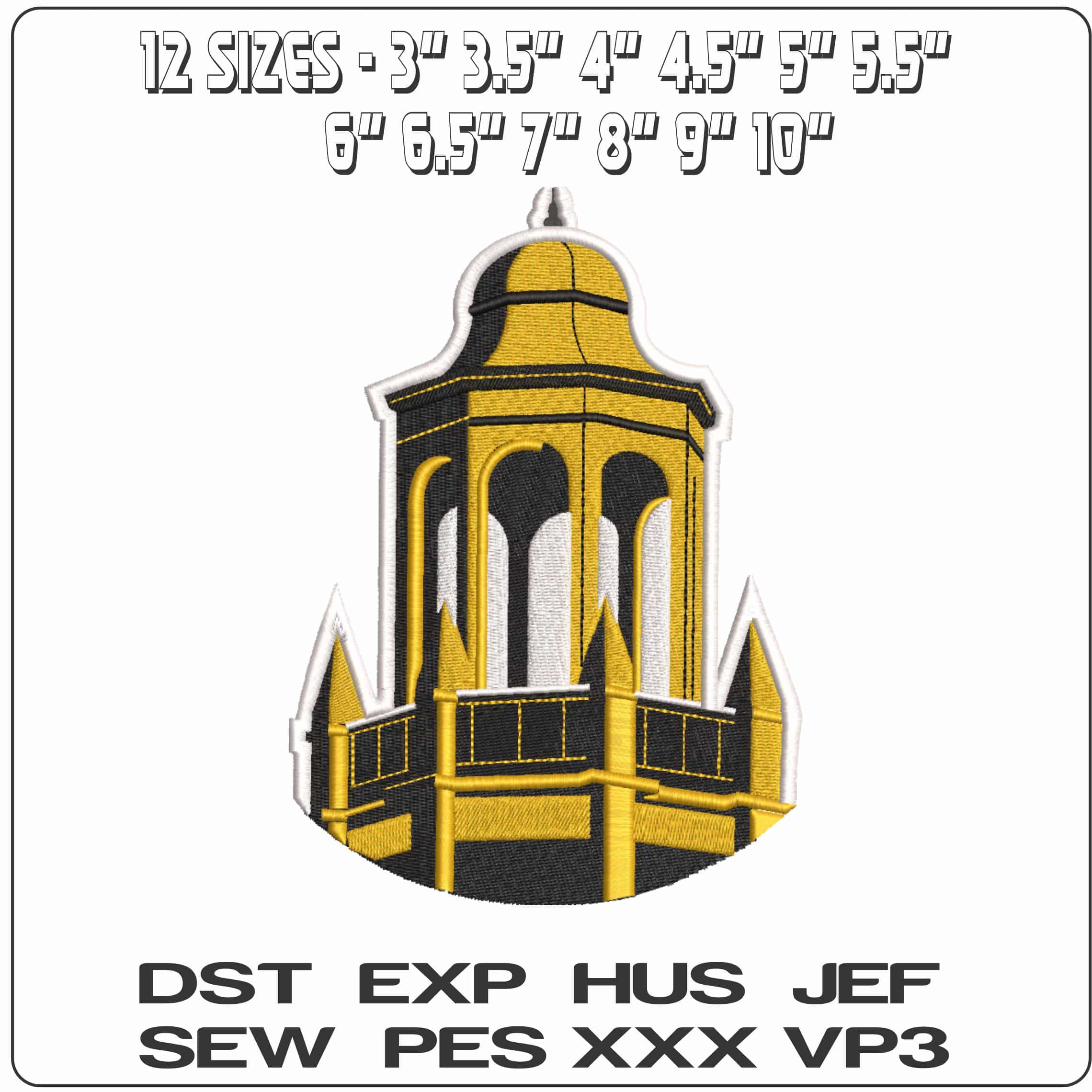 Alabama State Hornets Tower Alabama State University    - Elegant embroidery design file-instant download — view 2