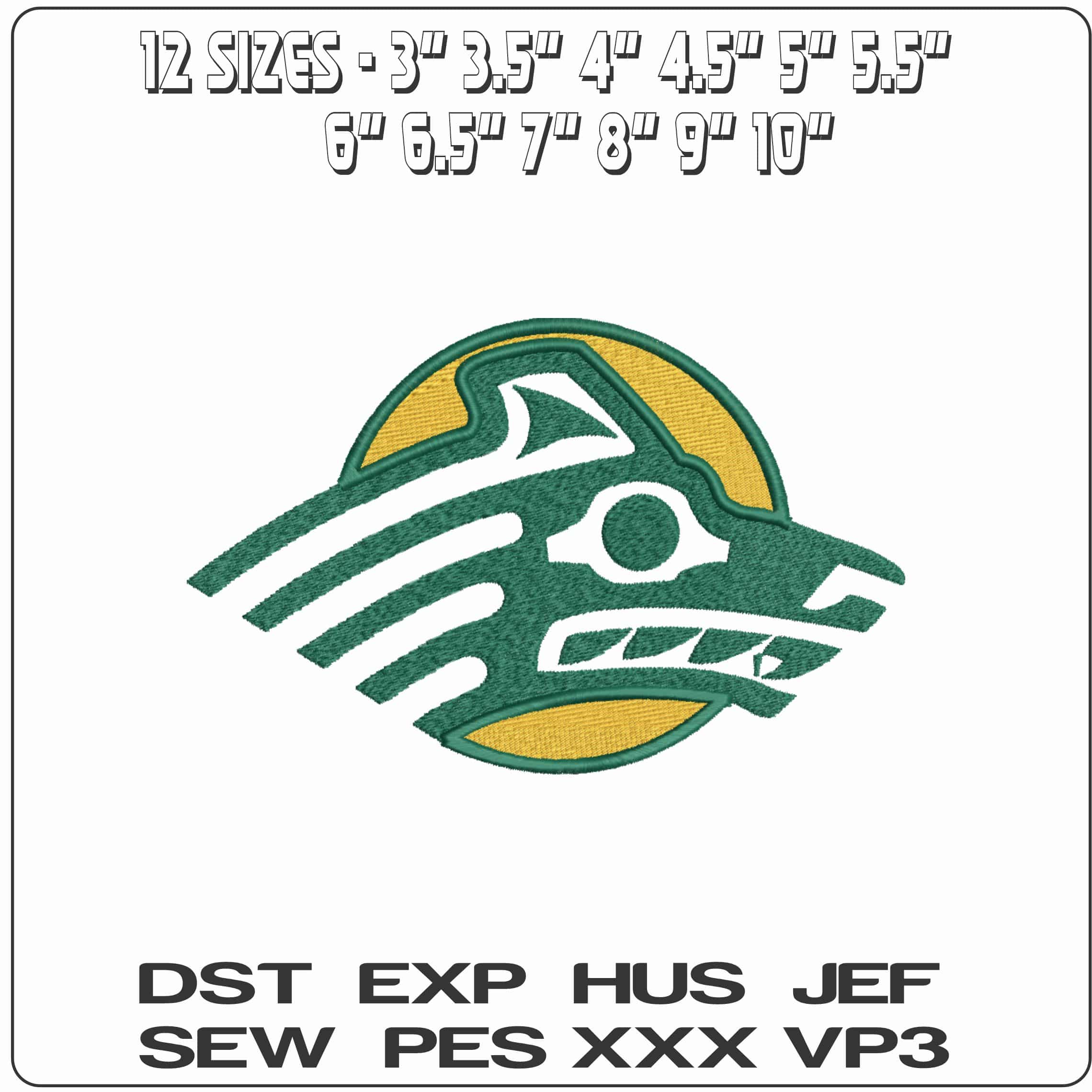 Alaska Anchorage Seawolves 1973 on background University  College    - Elegant embroidery design file-instant download — view 2