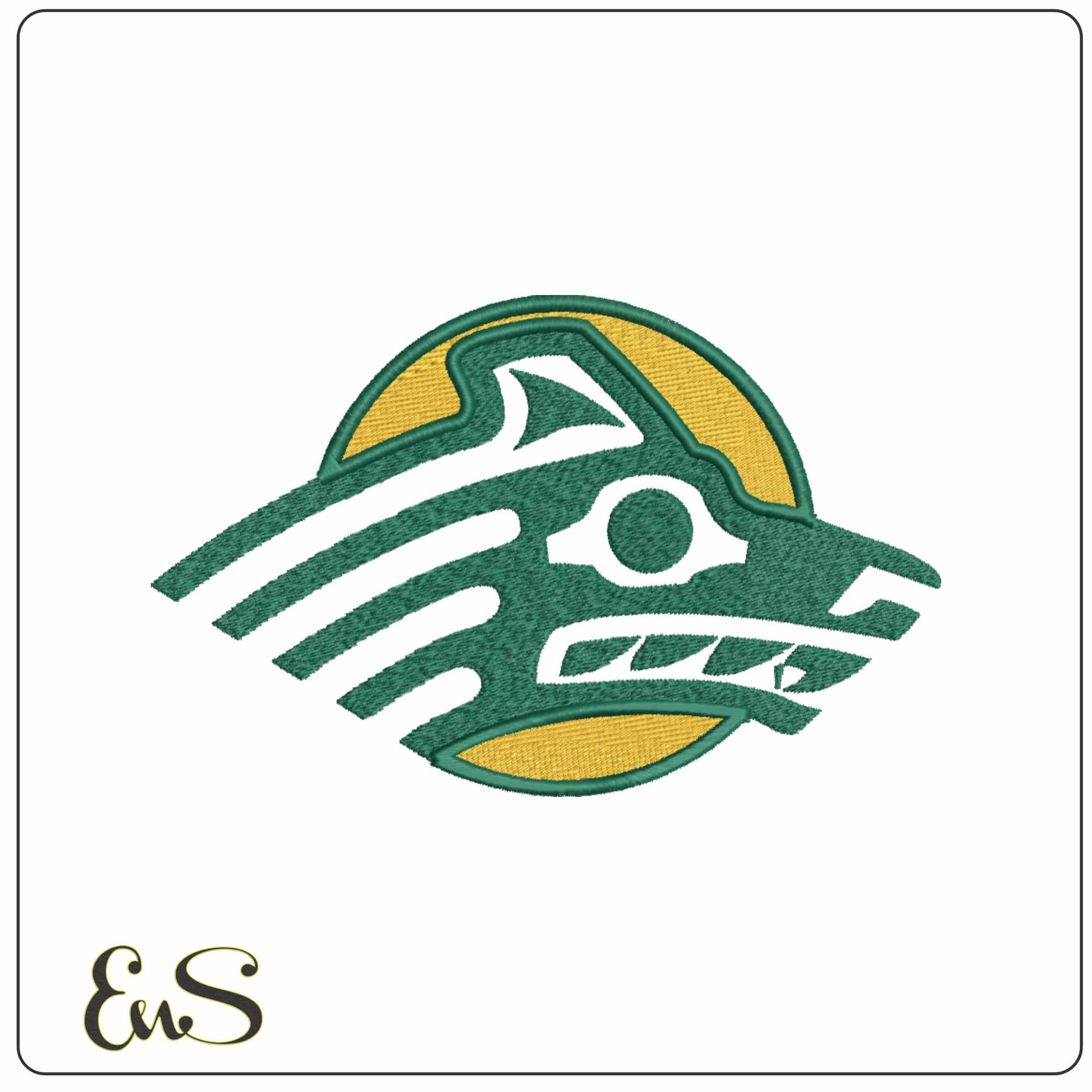 Alaska Anchorage Seawolves 1973 on background University  College    - Elegant embroidery design file-instant download