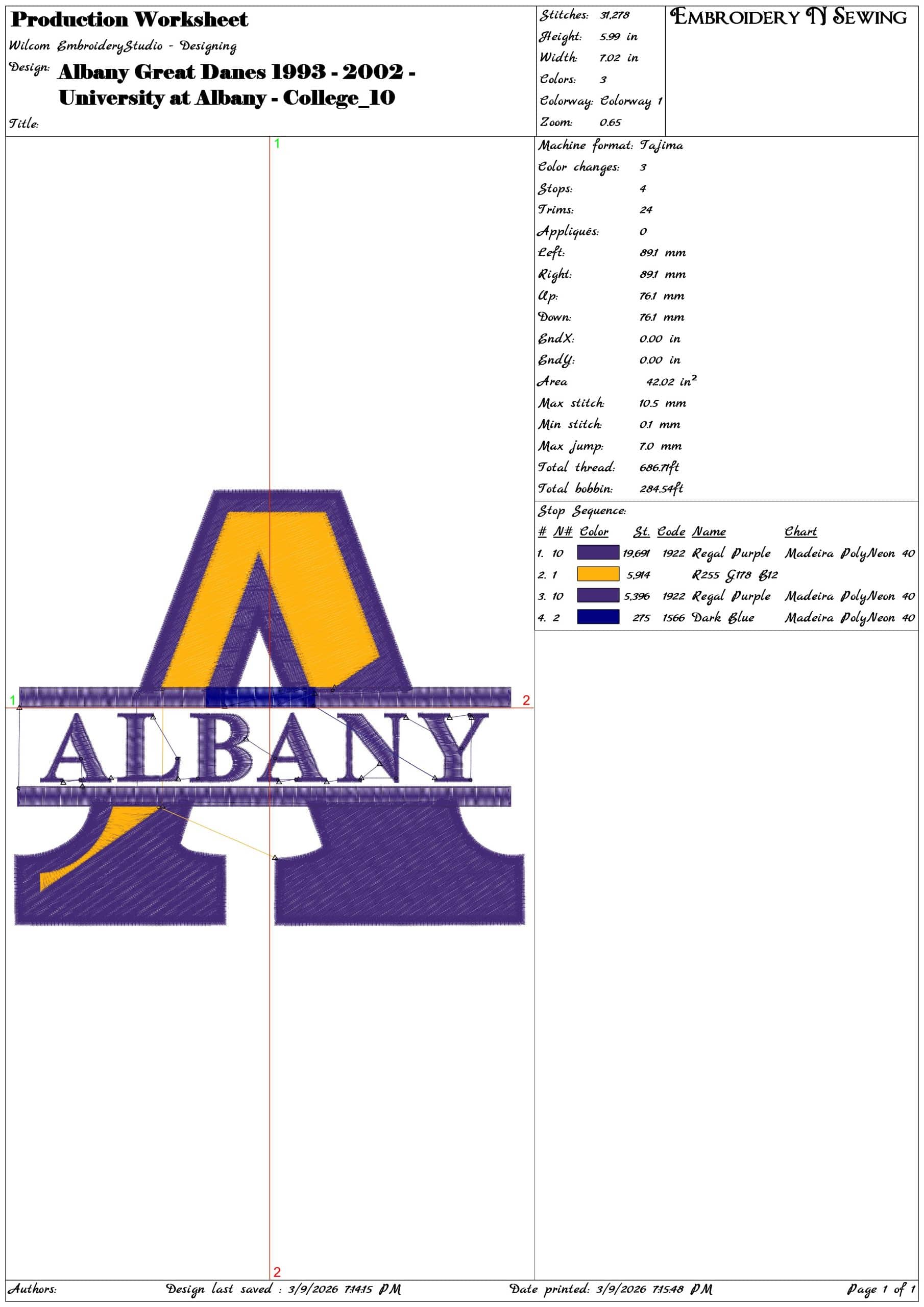 Albany Great Danes 1993 2002 University at Albany College    - Elegant embroidery design file-instant download — view 3