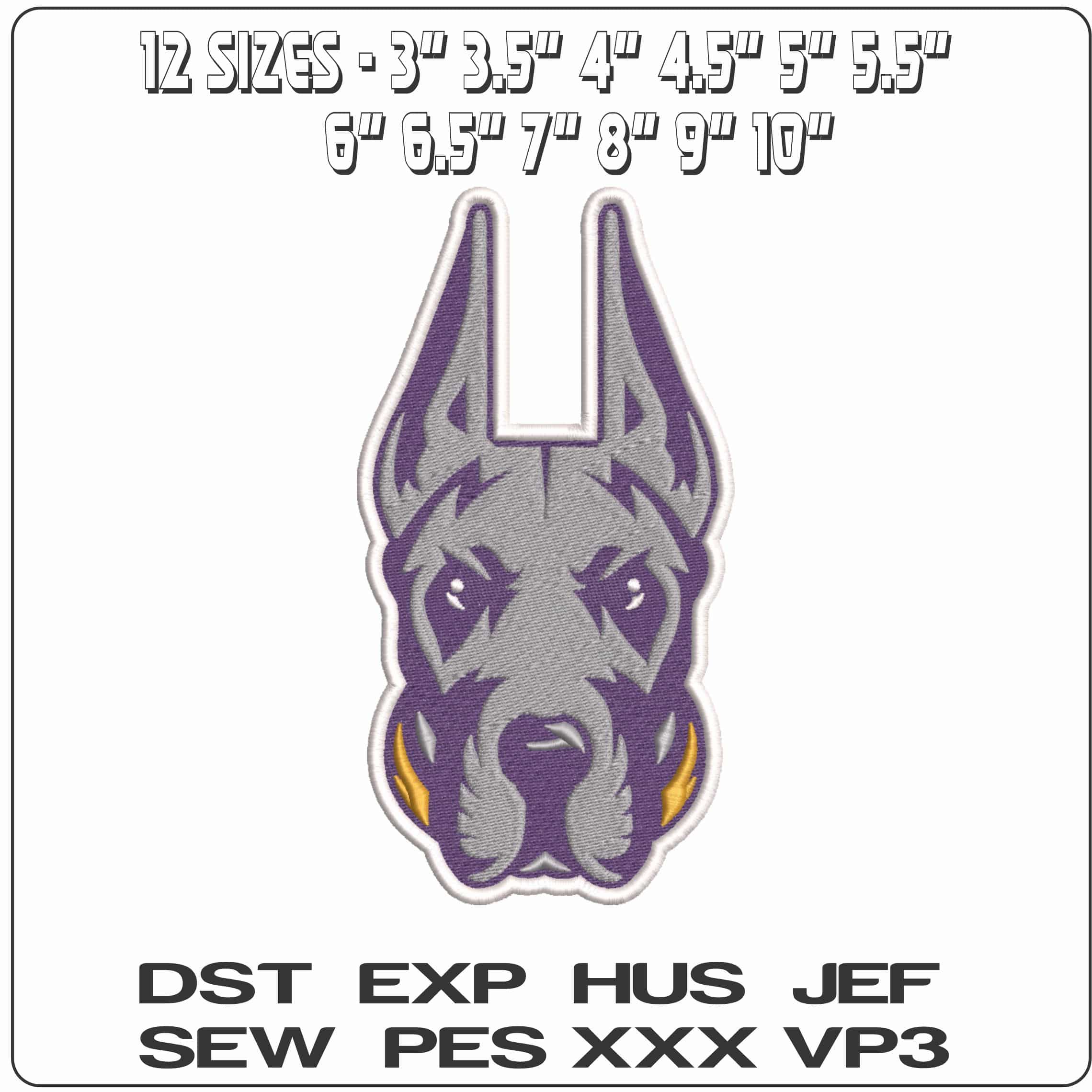 Albany Great Danes 2023 on University at Albany College    - Elegant embroidery design file-instant download — view 2