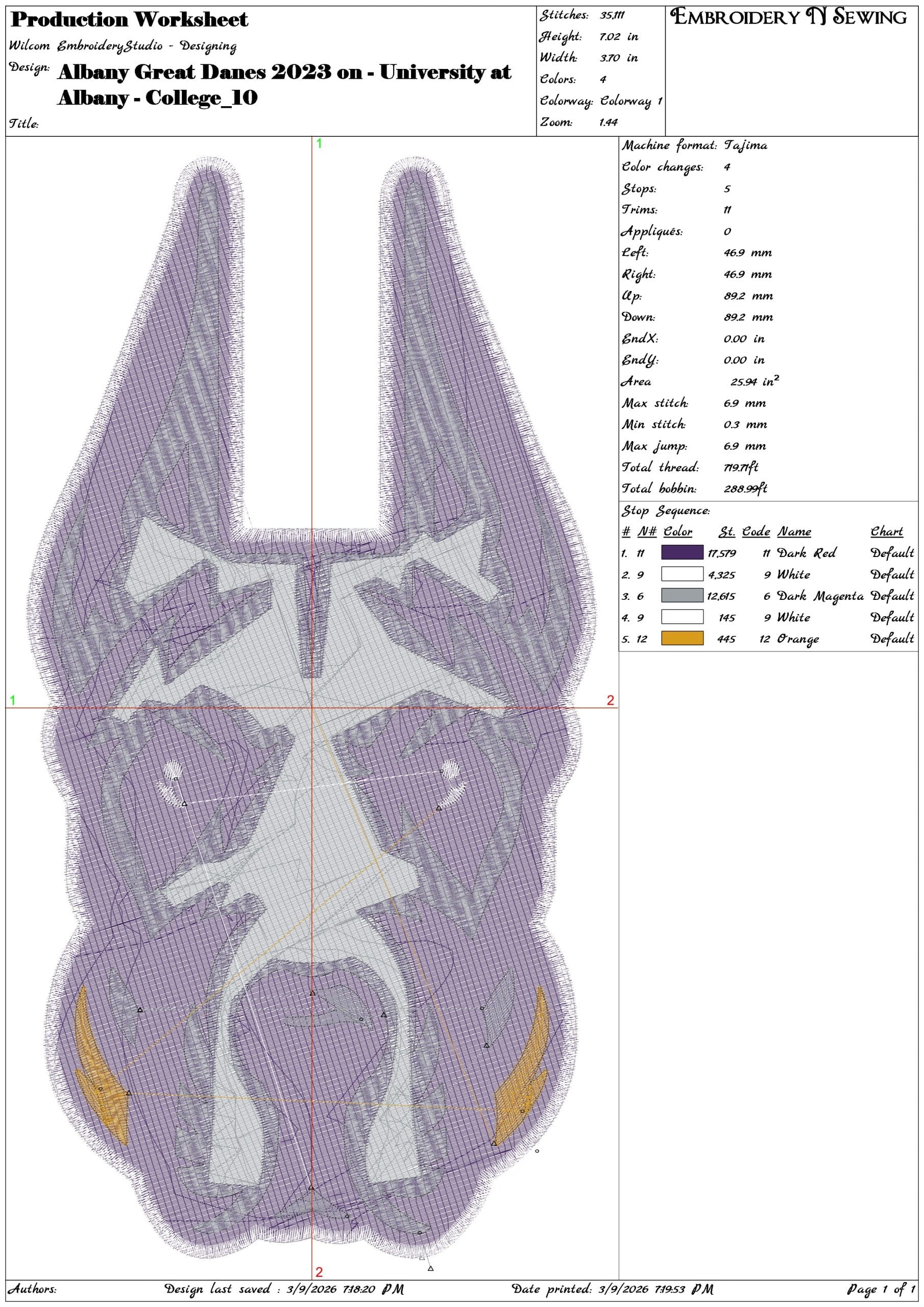 Albany Great Danes 2023 on University at Albany College    - Elegant embroidery design file-instant download — view 3