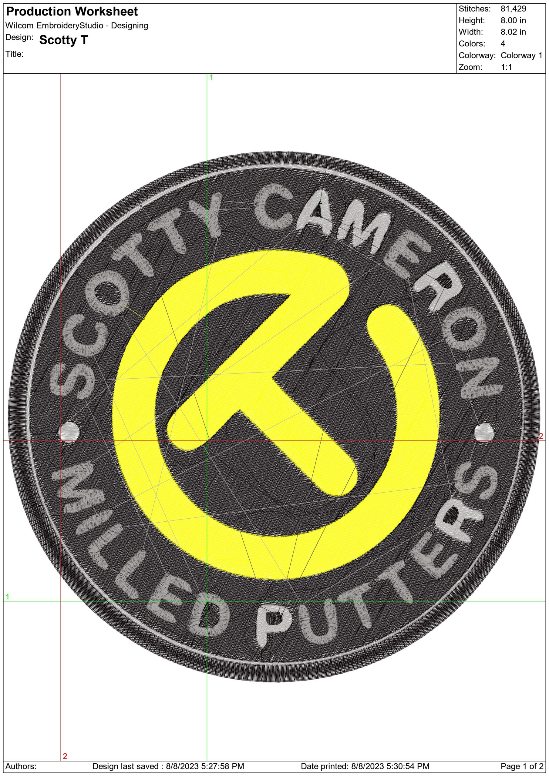Scotty Cameron Circle T embroidery design - Putter course Logo design machine pattern Sports embroidery file instant download in a frame — view 2