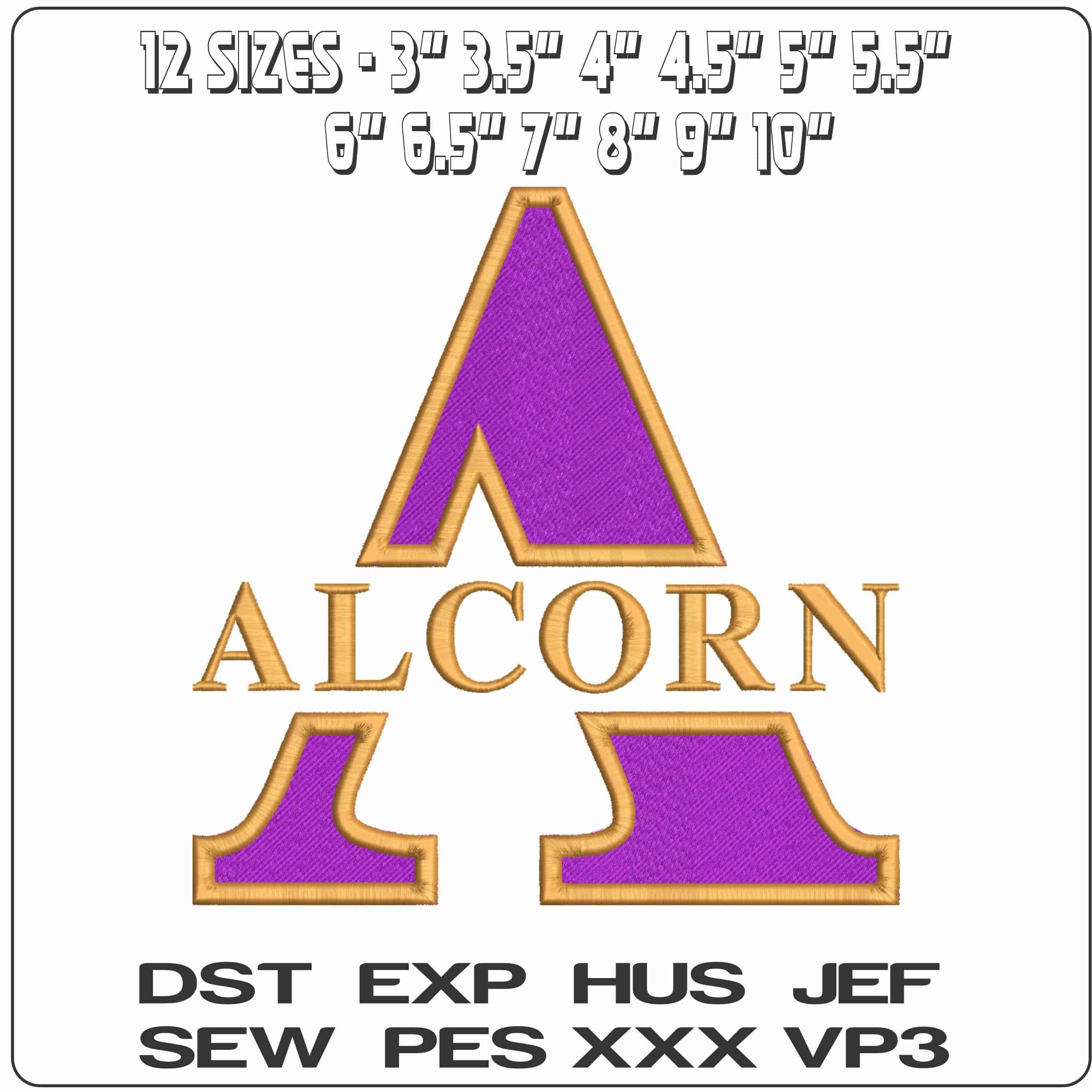 Alcorn State Braves 2017 Alternative State University College     - Elegant embroidery design file-instant download — view 2