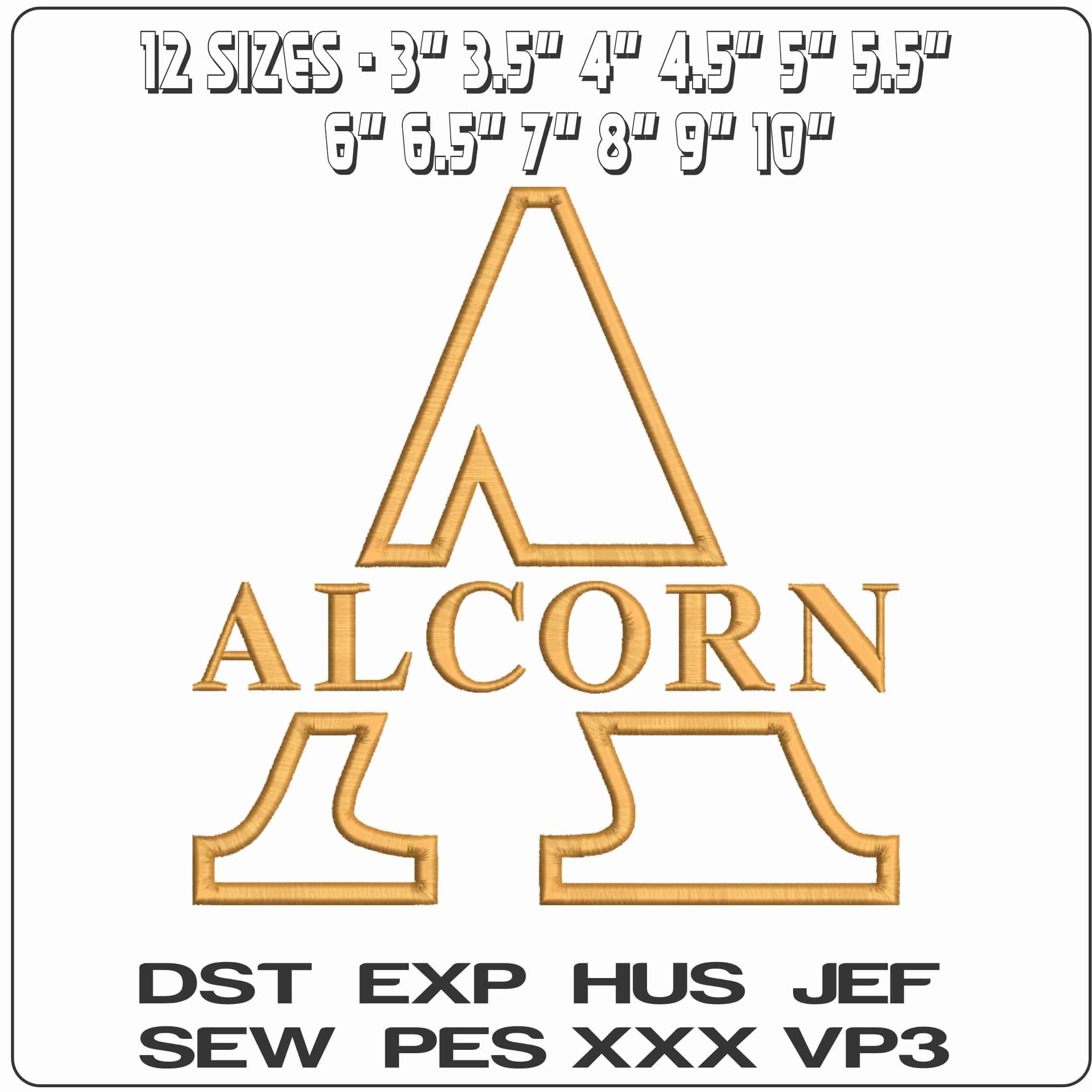 Alcorn State Braves Alternative Alternative State University College     - Elegant embroidery design file-instant download — view 2
