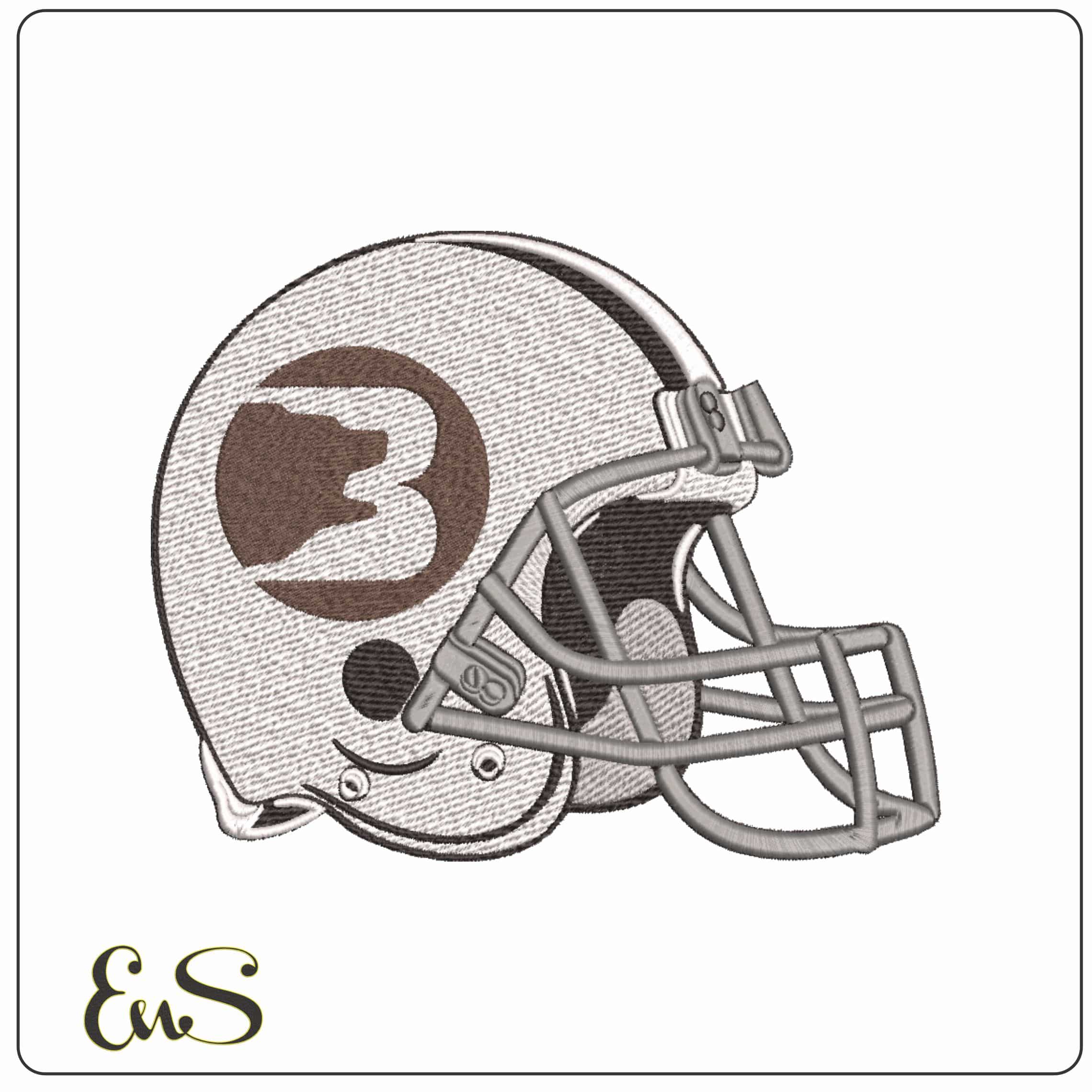 America Footbal Helmets Brown Bears 1973 1978 No Background      - Elegant embroidery design file-instant download