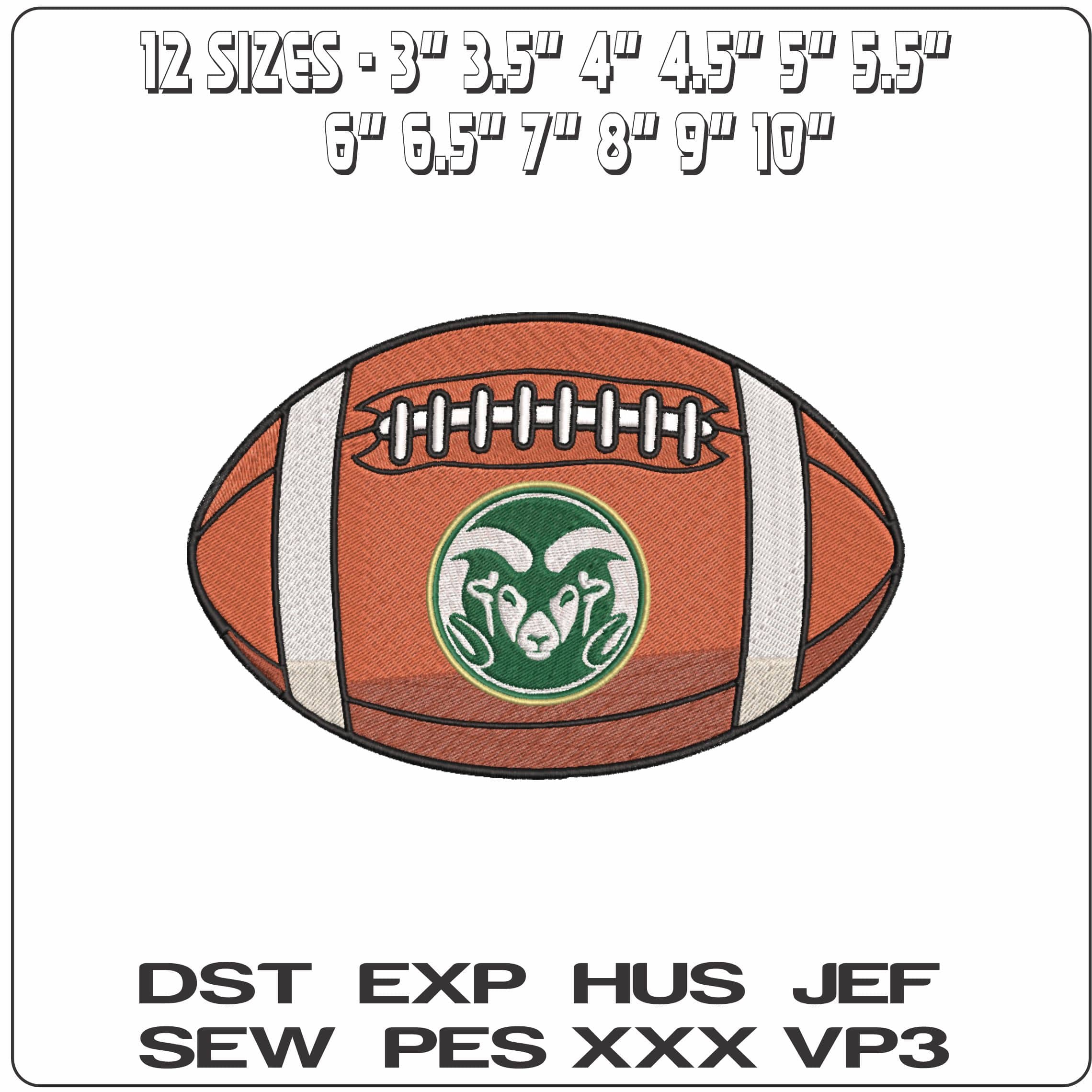 American Football Colorado State Rams 182  State University     - Elegant embroidery design file-instant download — view 2