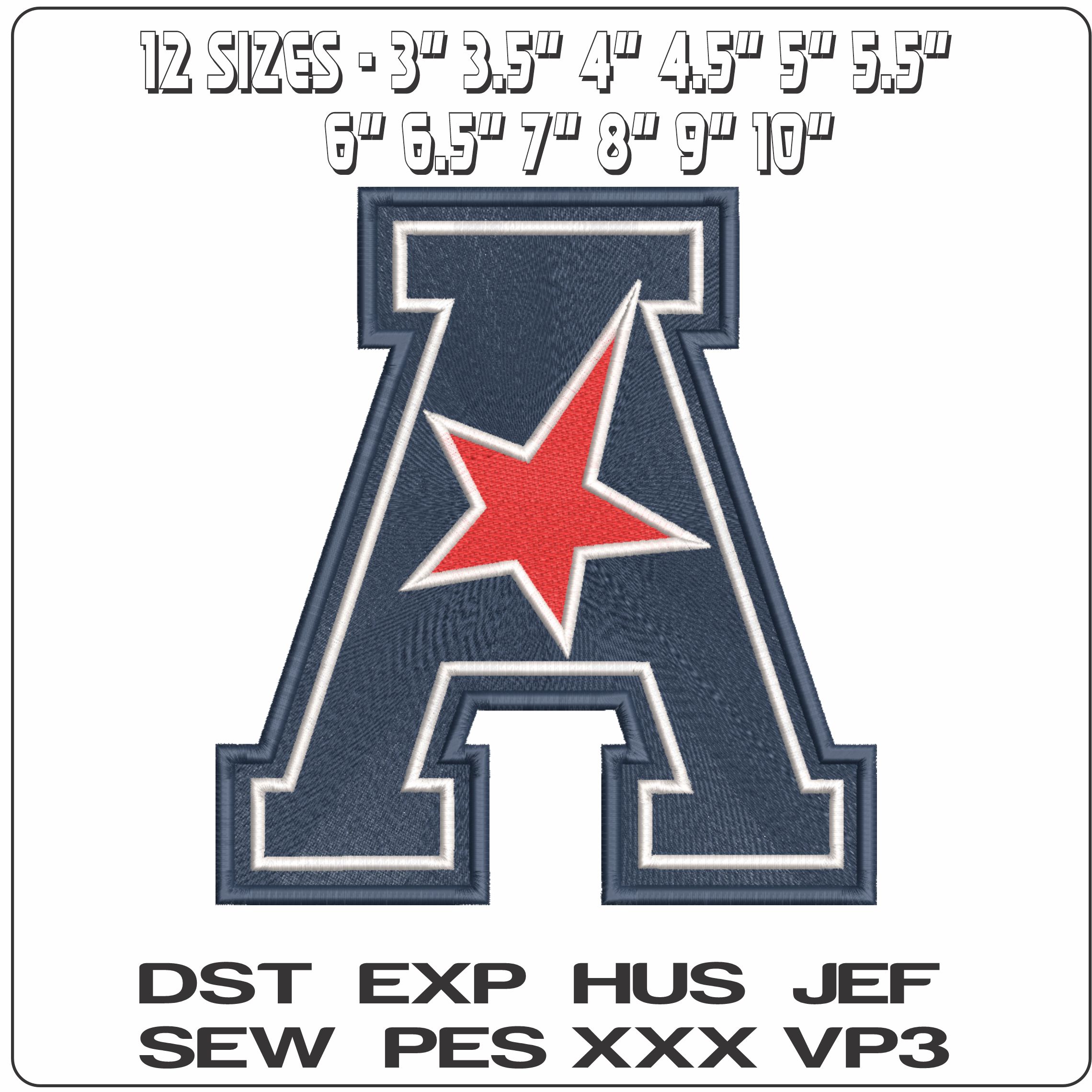 American Athletic Conference 2017 onwards College     - Elegant embroidery design file-instant download — view 2