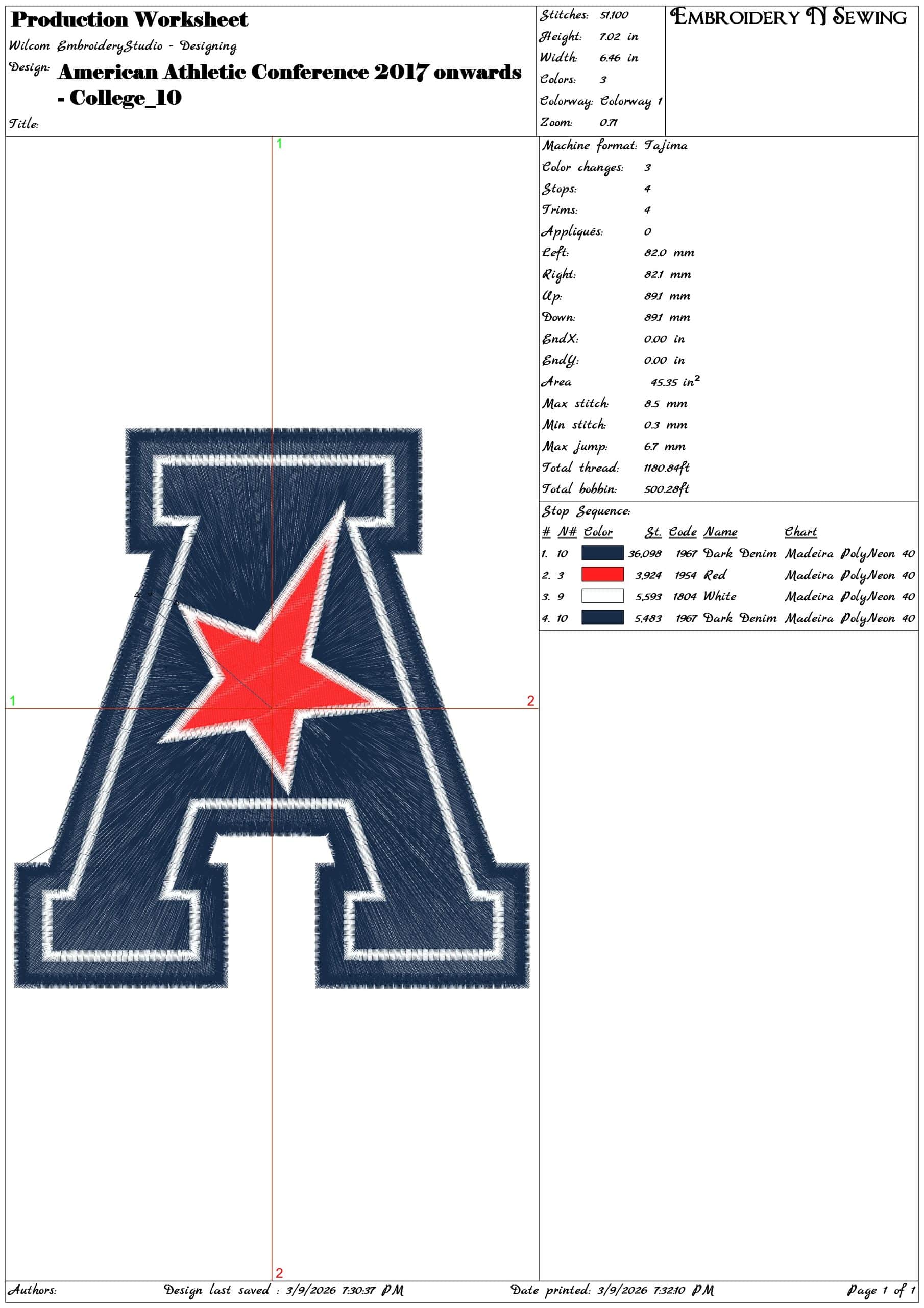 American Athletic Conference 2017 onwards College     - Elegant embroidery design file-instant download — view 3