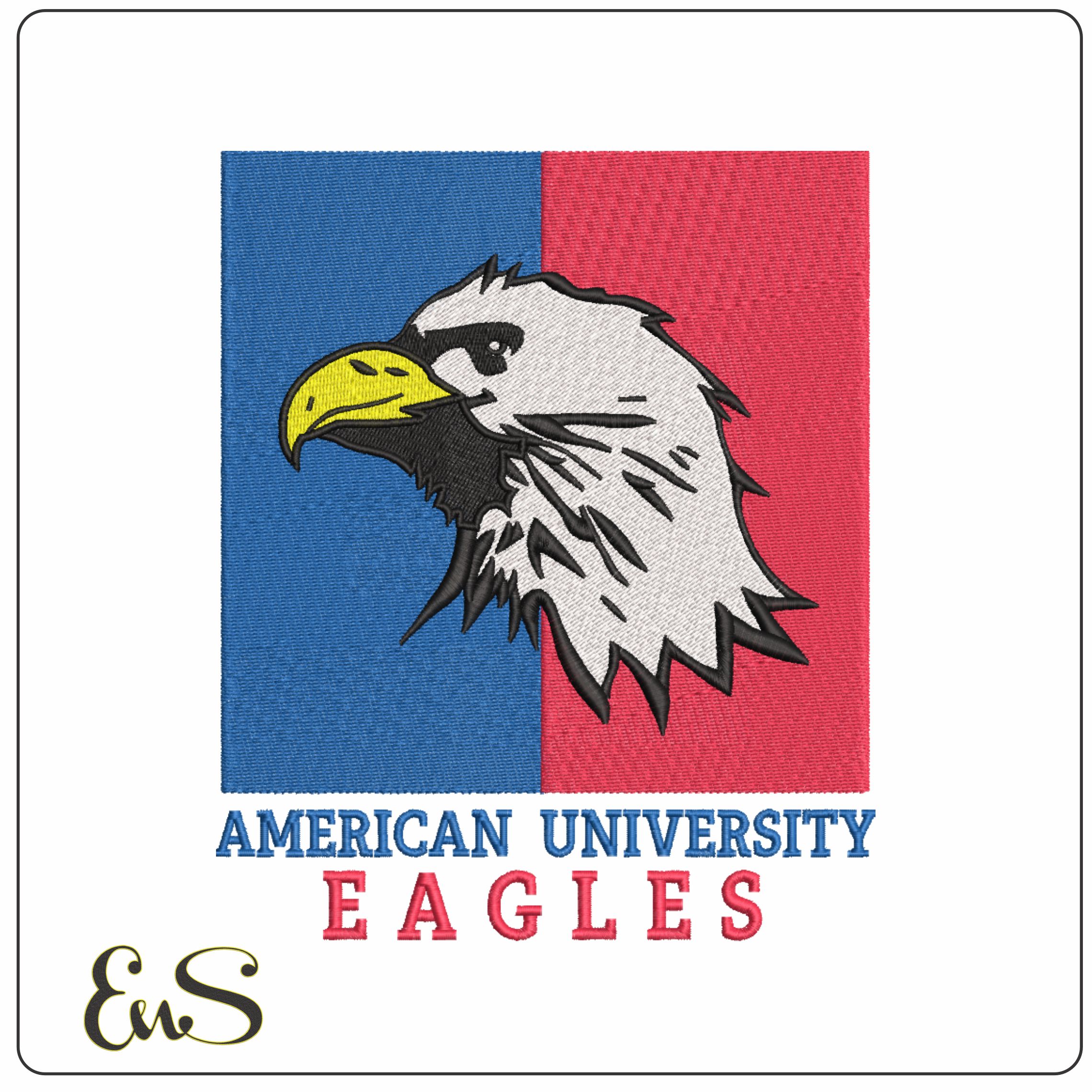 American Eagles 1985 to 2005 American University     - Elegant embroidery design file-instant download