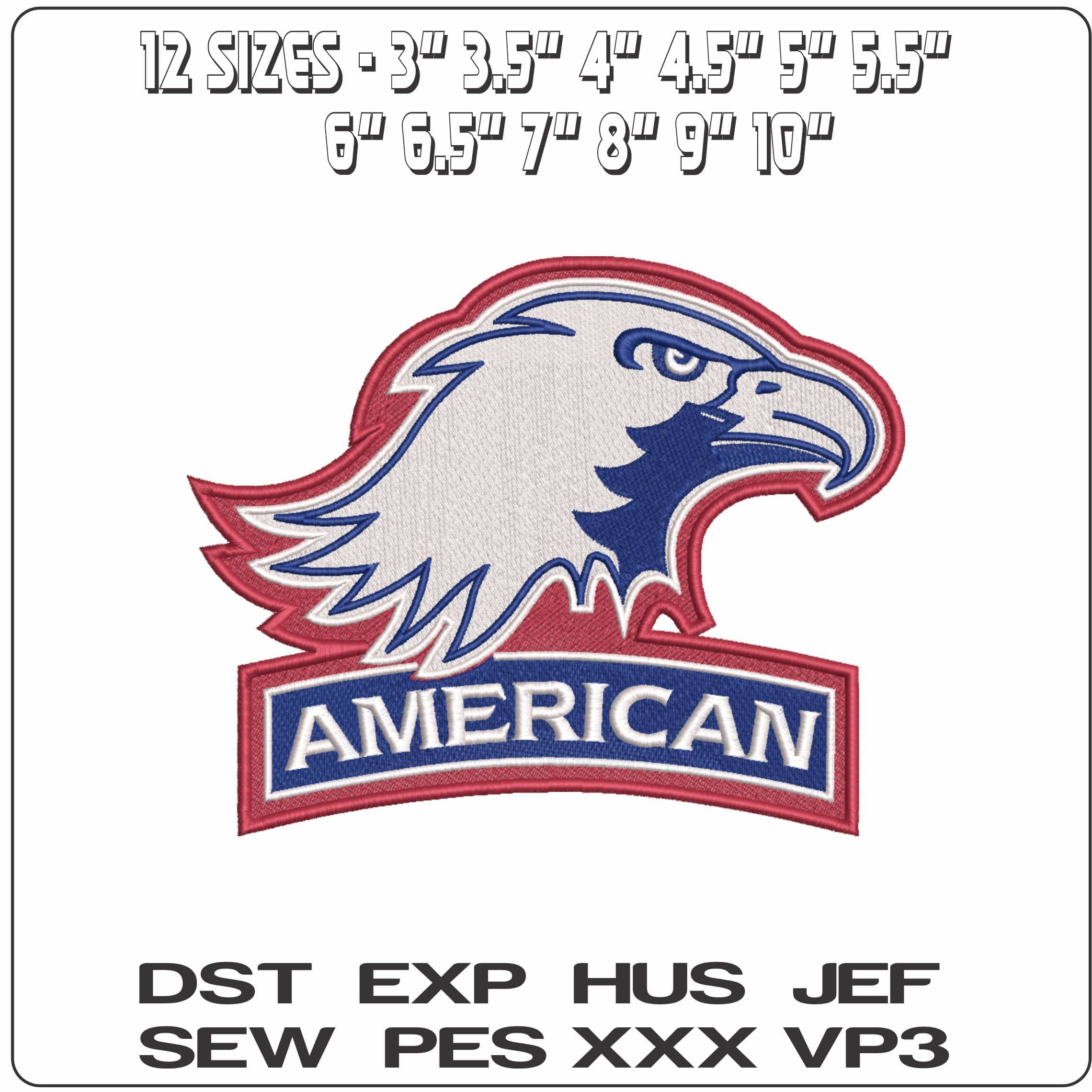 American Eagles Alternative American University College     - Elegant embroidery design file-instant download — view 2