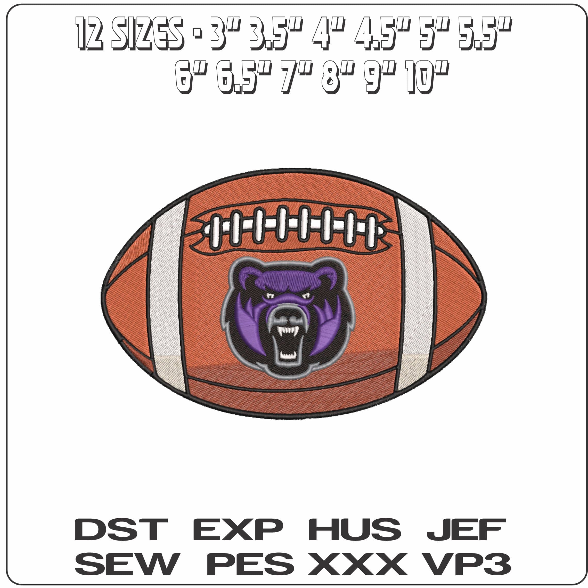 American Footbal Central Arkansas Bears Head Alternative University   - Elegant embroidery design file-instant download — view 2