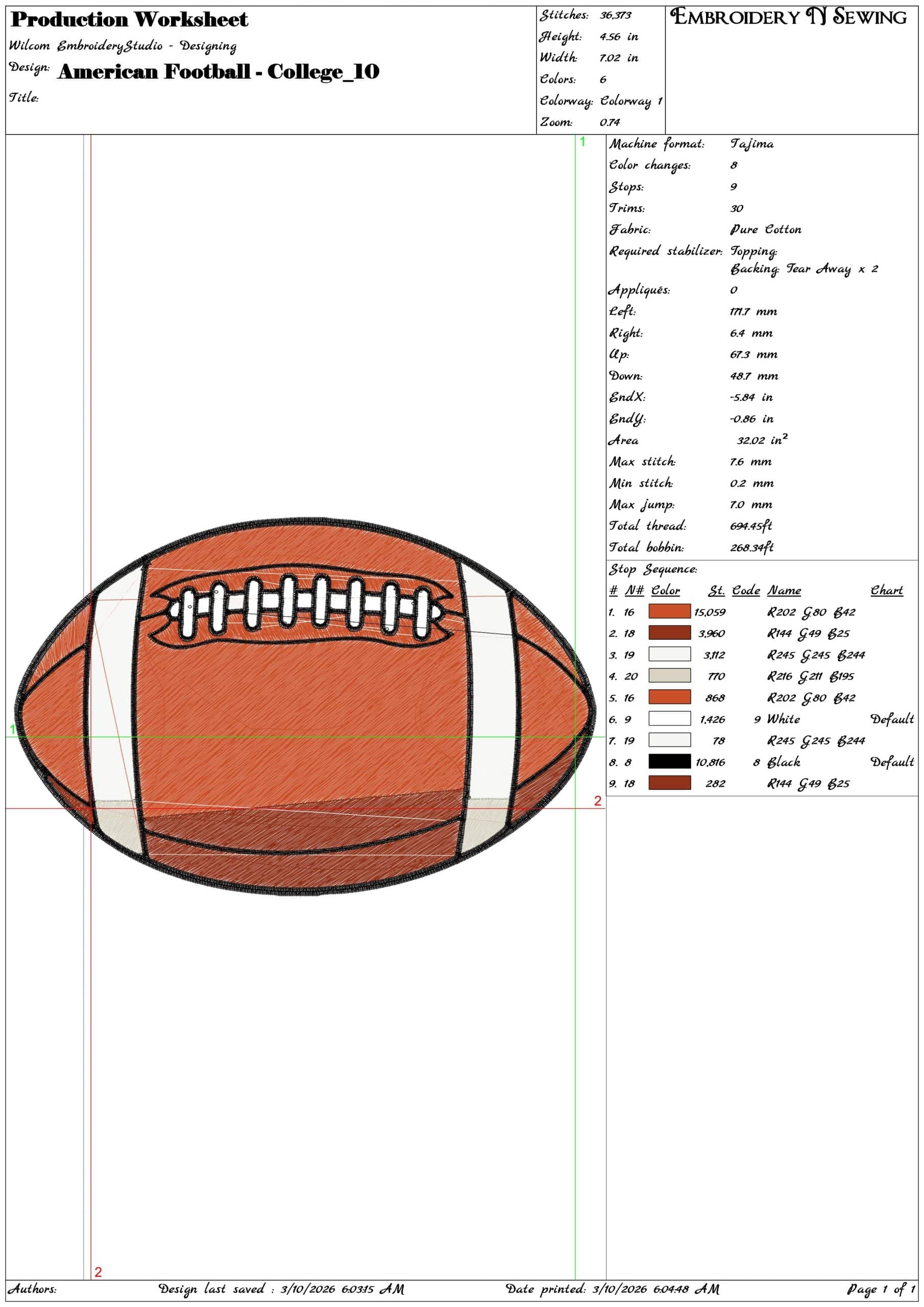 American Football College   - Elegant embroidery design file-instant download — view 3